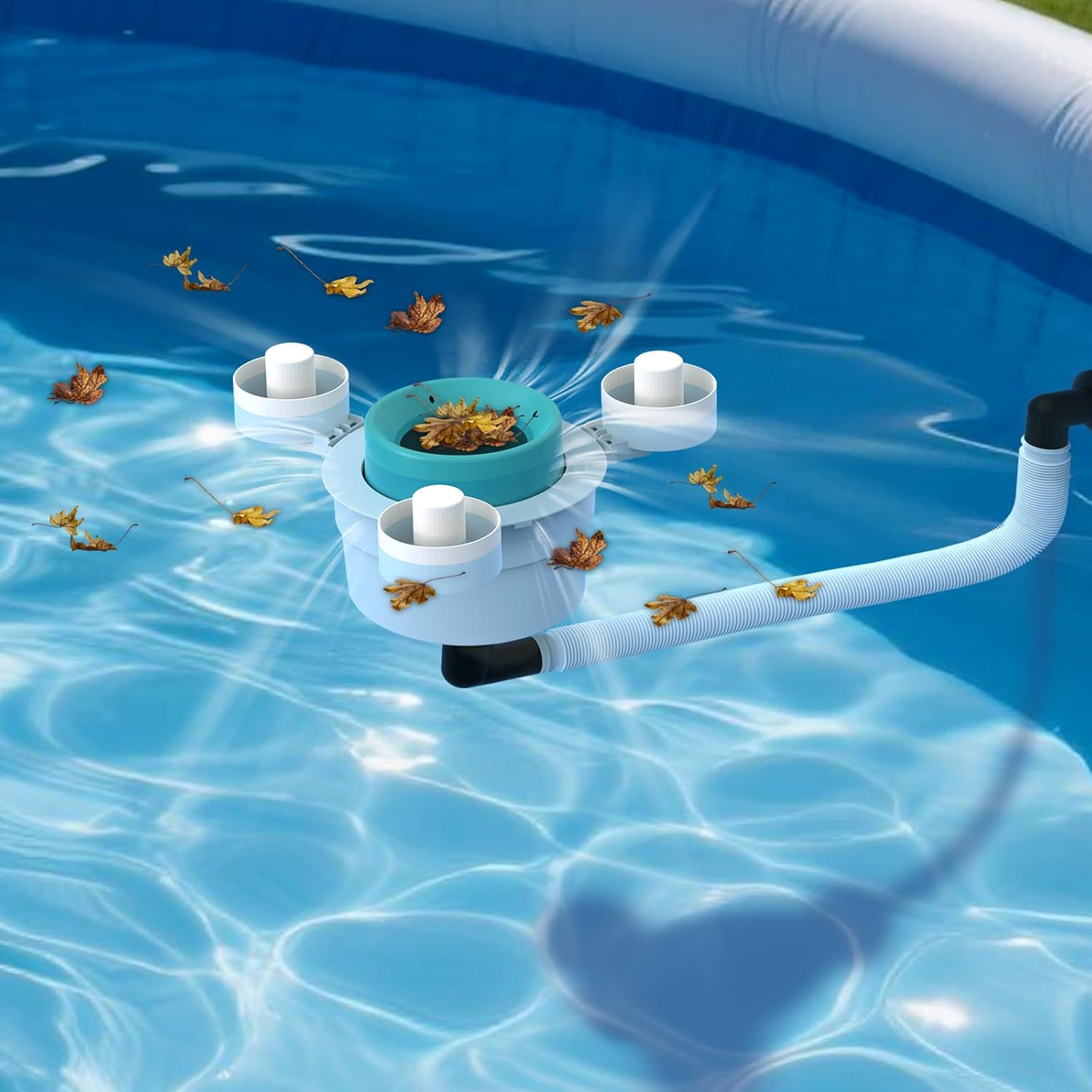 Floating Pool Skimmer for above Ground Pools Tri-Float Skimmer with Removable Basket - Easy Install above Ground Pool Accessories, Universal Pool Cleaning Accesorios Para Piscina
