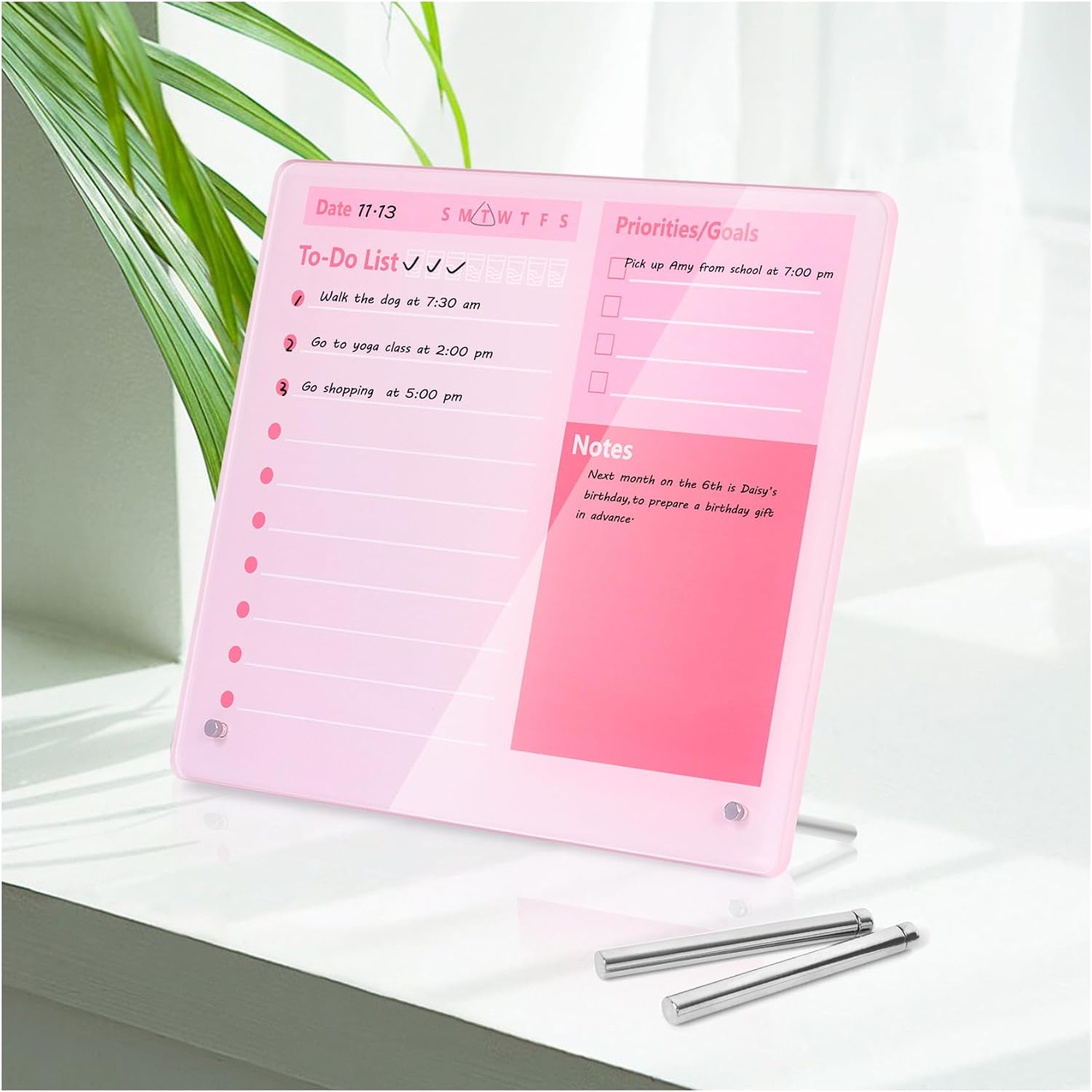 Desktop Thickened Acrylic Dry Erase Board to Do List Planner Board，12