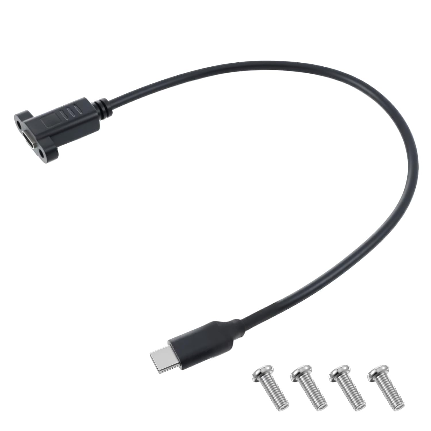 USB Type C Male to Female Cable, USB Type C 3.1Panel Mount Adapter Cable 10Gbps Panel Mount Connector for Charging,Data Sync, Video,Audio,Compatible with Laptop,Tablet,Smartphone (30Cm/1Ft)