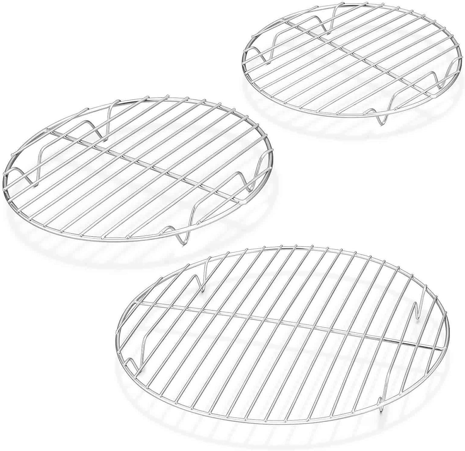 3 Set Round Cooling Rack 7 & 9 & 10 Inch Stainless Steel Round Baking Steaming 