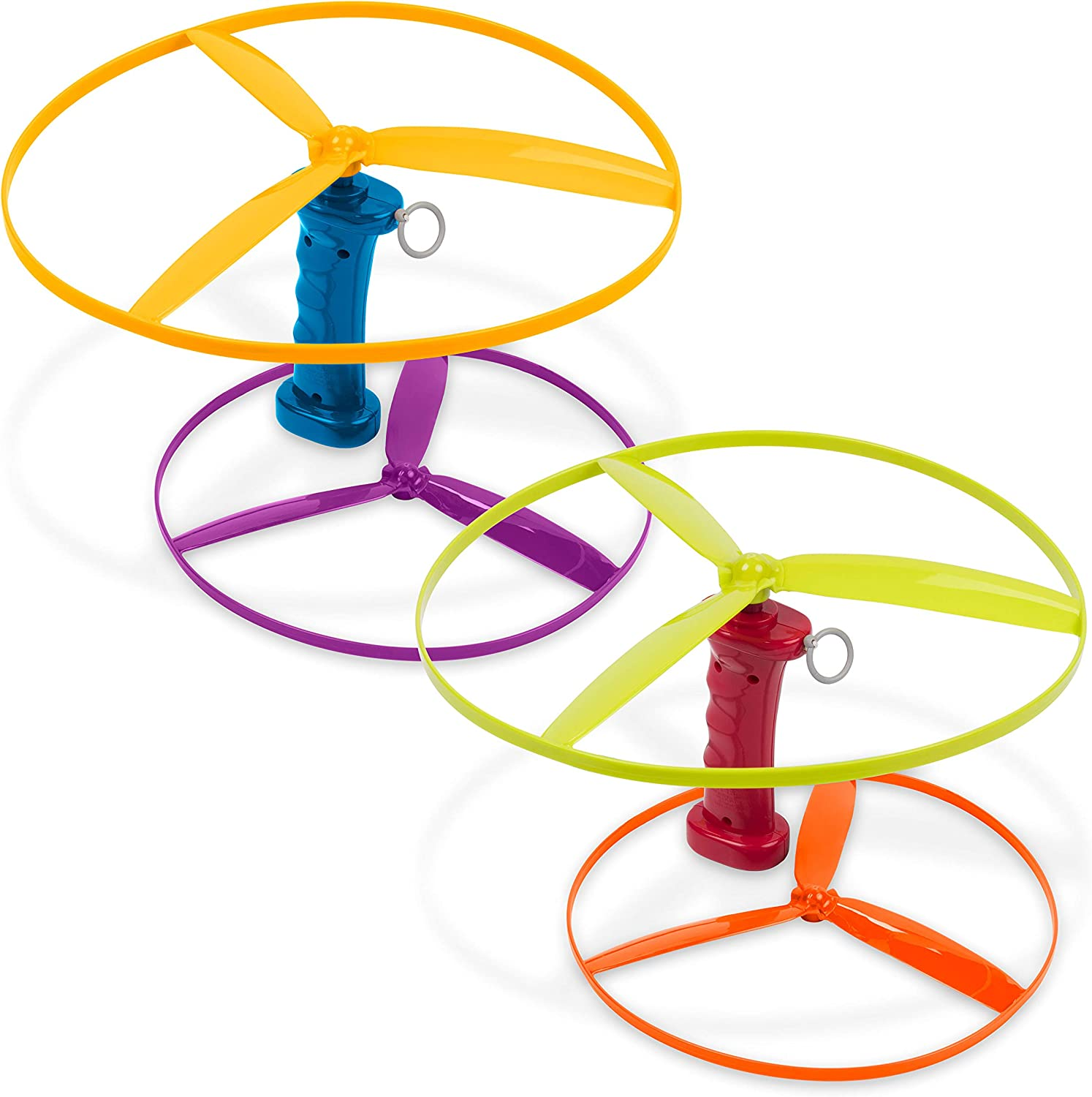 – Flying Disc Toy – 2 Launchers & 4 Discs – Helicopter Playset – Outdoor Toys for Summer – 3+ Years– Skyrocopter