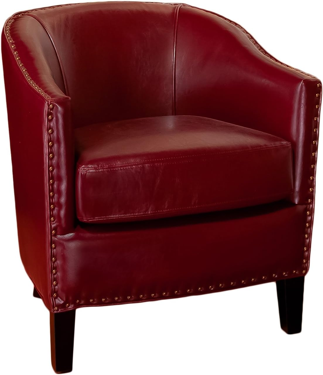 Austin Leather Club Chair, Oxblood Red