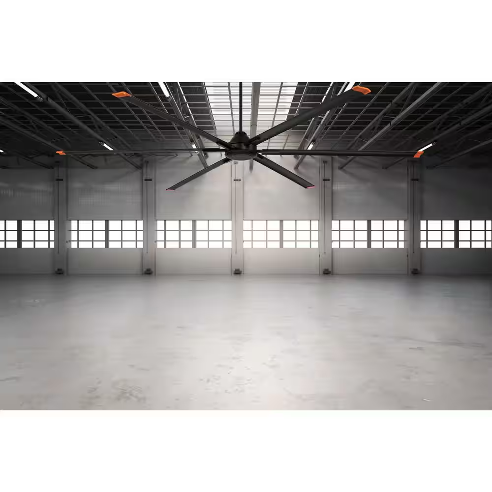High Velocity 10 Ft. Indoor/Outdoor Matte Black Ceiling Fan with Wall Control Included
