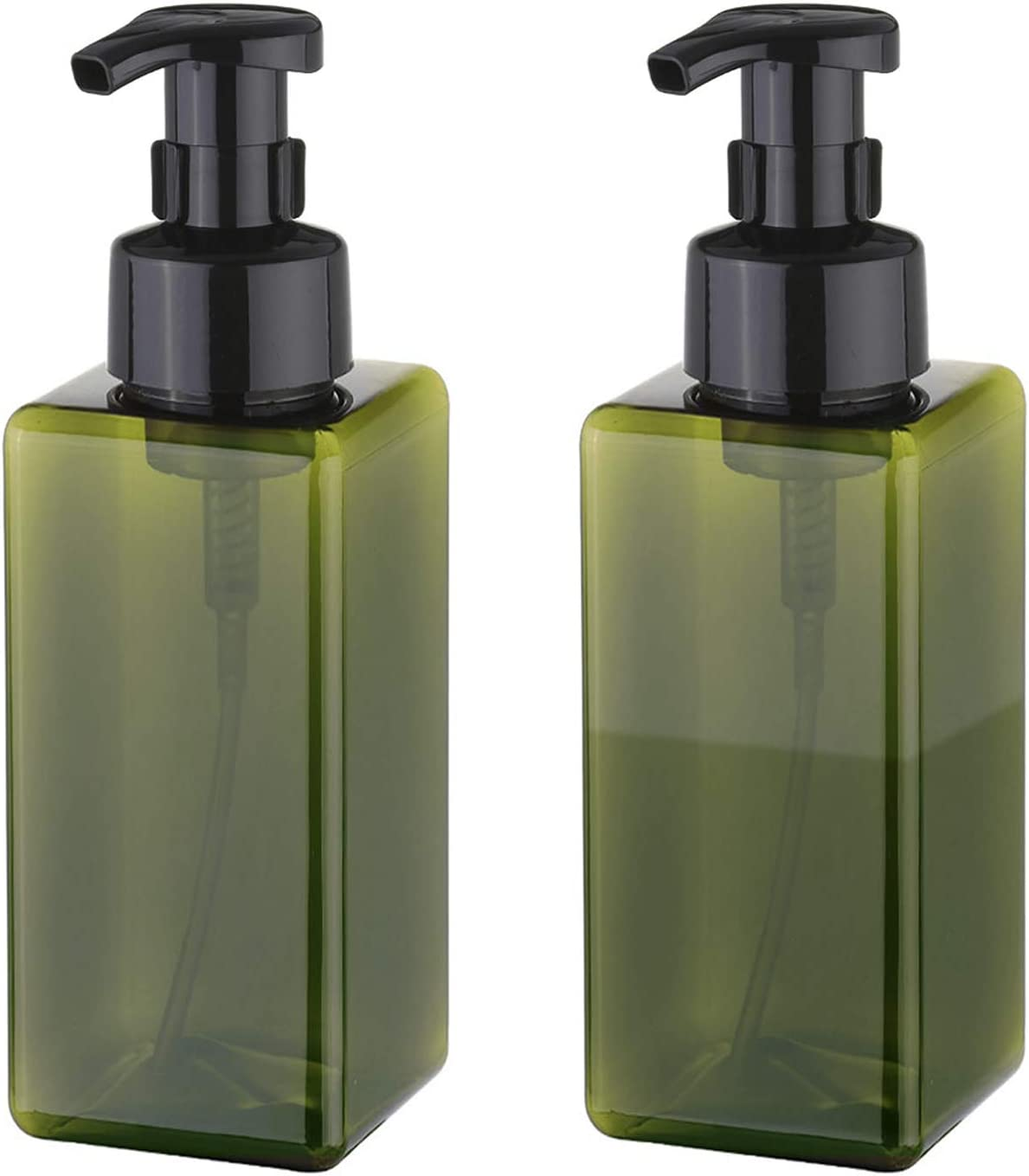 Foaming Soap Dispenser 650Ml (22Oz) Refillable Plastic Pump Bottle for Liquid Soap, Shampoo, Body Wash (2 Pcs) (Green)