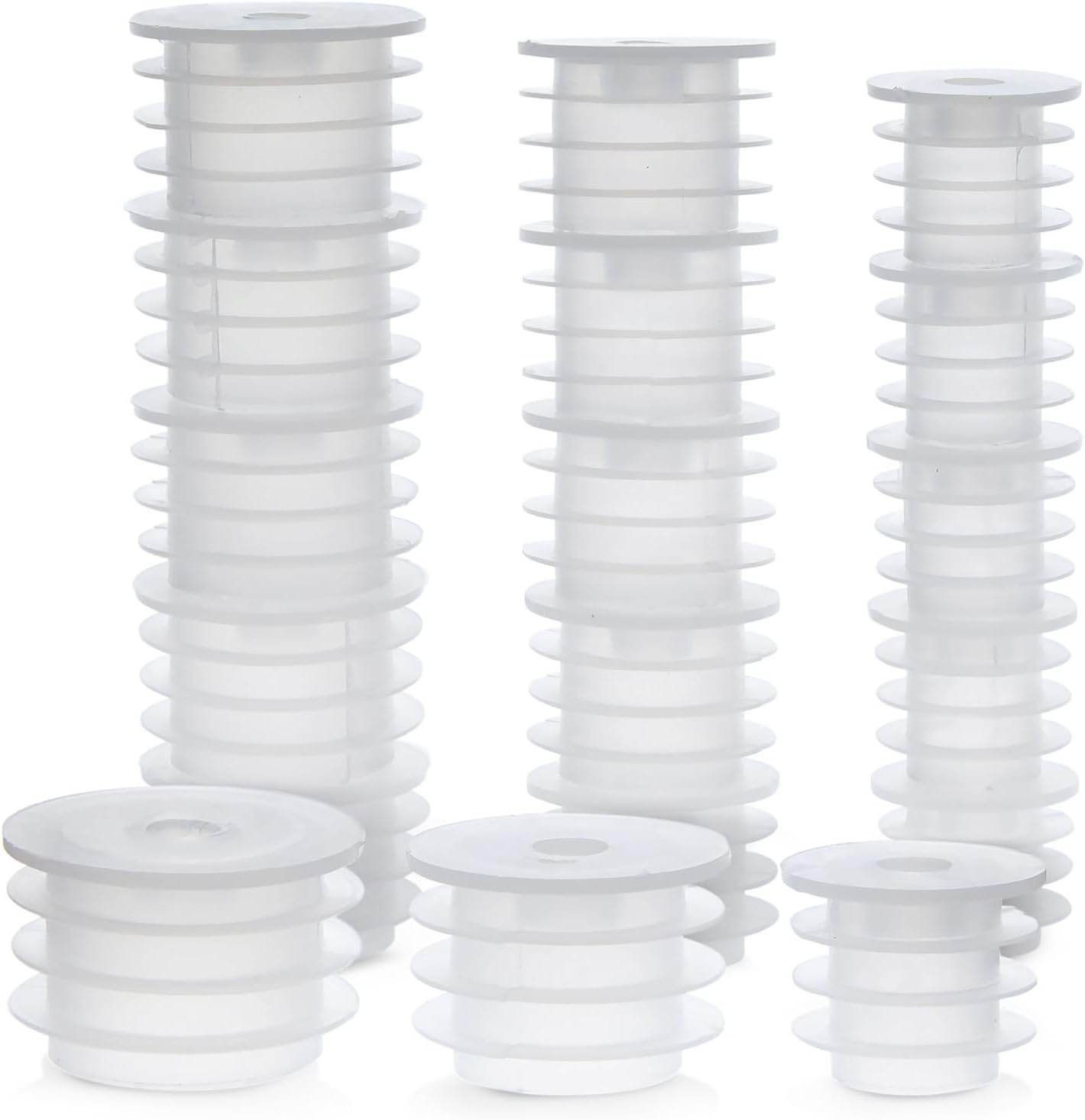 Medicine Bottle Adapter for Syringe - 45 Pack, 17/21/24 Mm, Clear Polypropylene - Press-In Bottle Adapter for Oral Syringes - for Pediatric & Veterinary Dosing