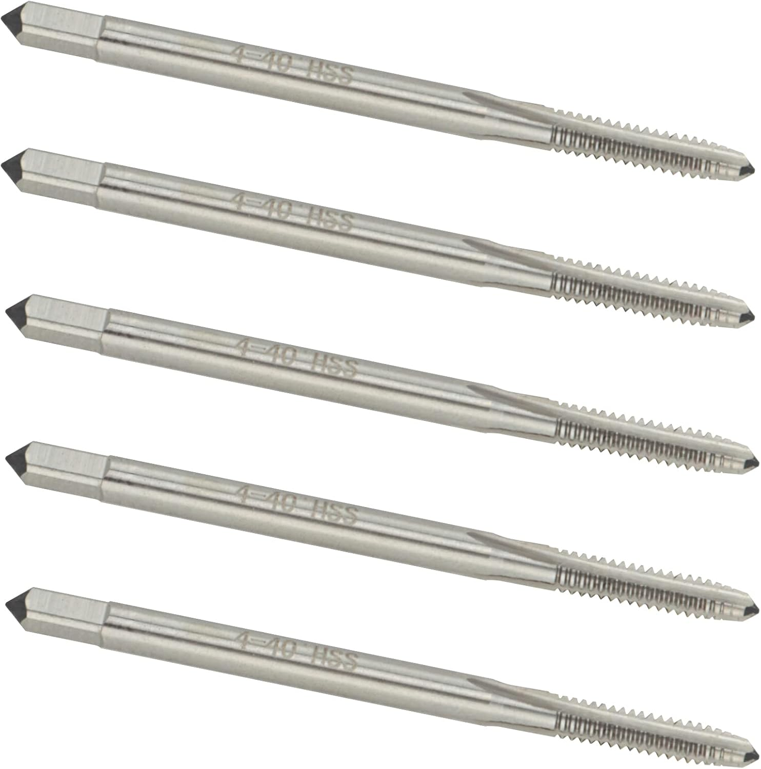 5-Pack 1/4-20 UNC High-Speed Steel Machine Taps – Right Hand Straight Flute, For Through & Shallow Blind Holes, Ideal For Steel, Cast Iron, Aluminum