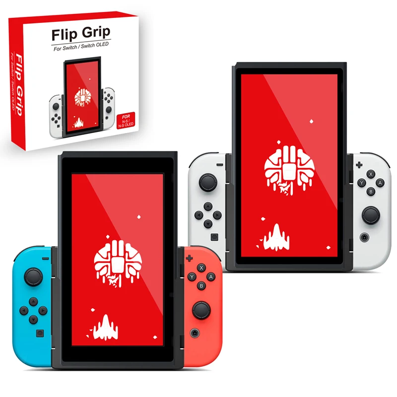 Portrait Mode Flip Grip Handheld Accessory for Nintendo Switch Vertical Mode Orientation Works with OLED Joy-Con Grips Stand