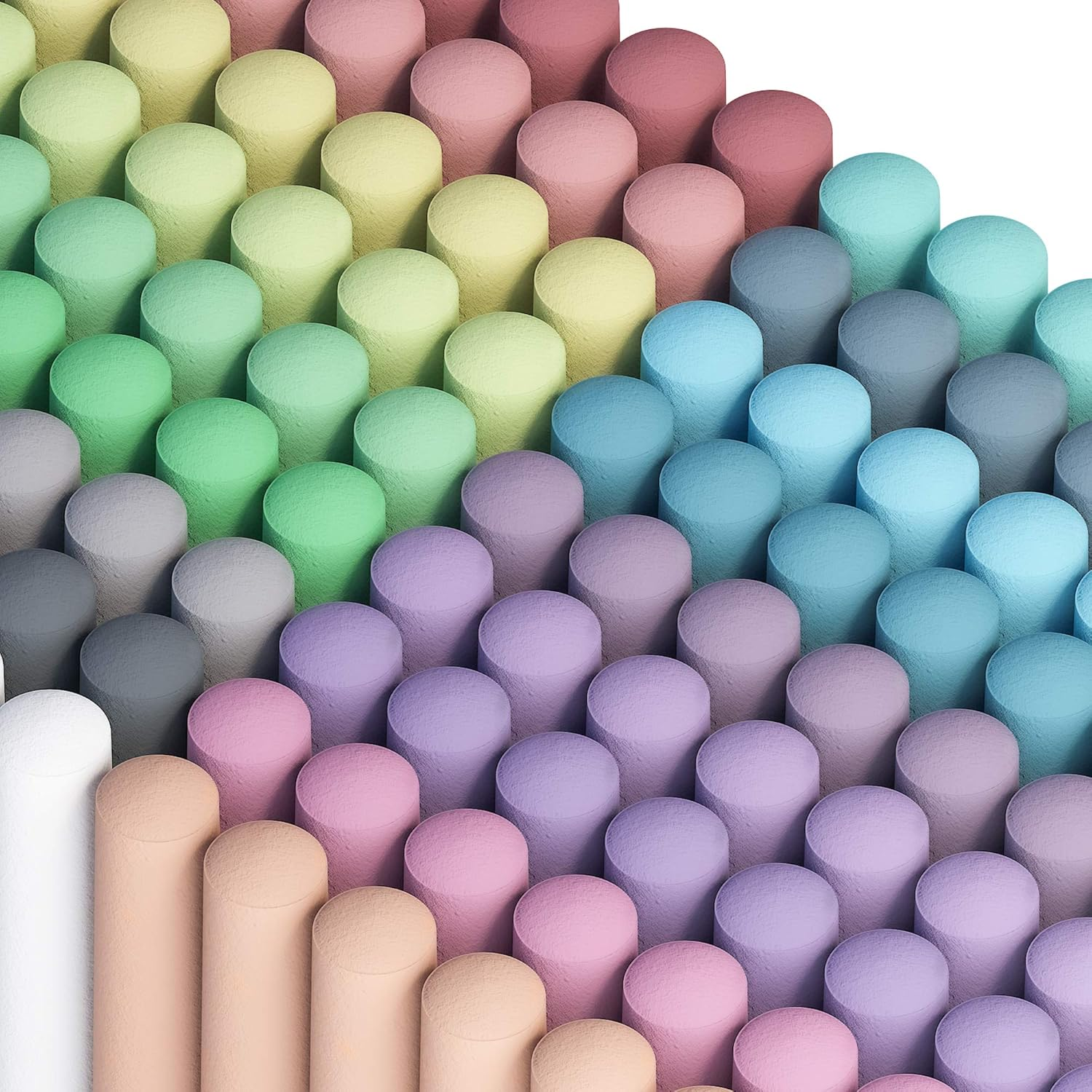 Sidewalk Chalk, 162 Pack 18 Colors Sidewalk Chalk Set for Kids Jumbo Chalk Bulk, Great for Kids Family, Paint on Sidewalk Wall School Driveway Blackboard Street Playground