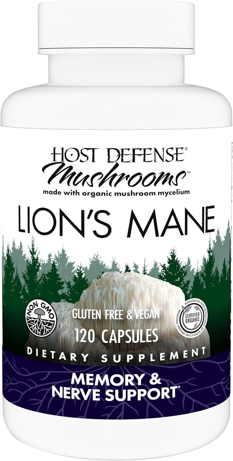 Mushrooms Lion'S Mane - Brain Health Support - Aids Focus & Memory Function - Immune & Nervous System Supplement - 120 Capsules (60 Servings)*