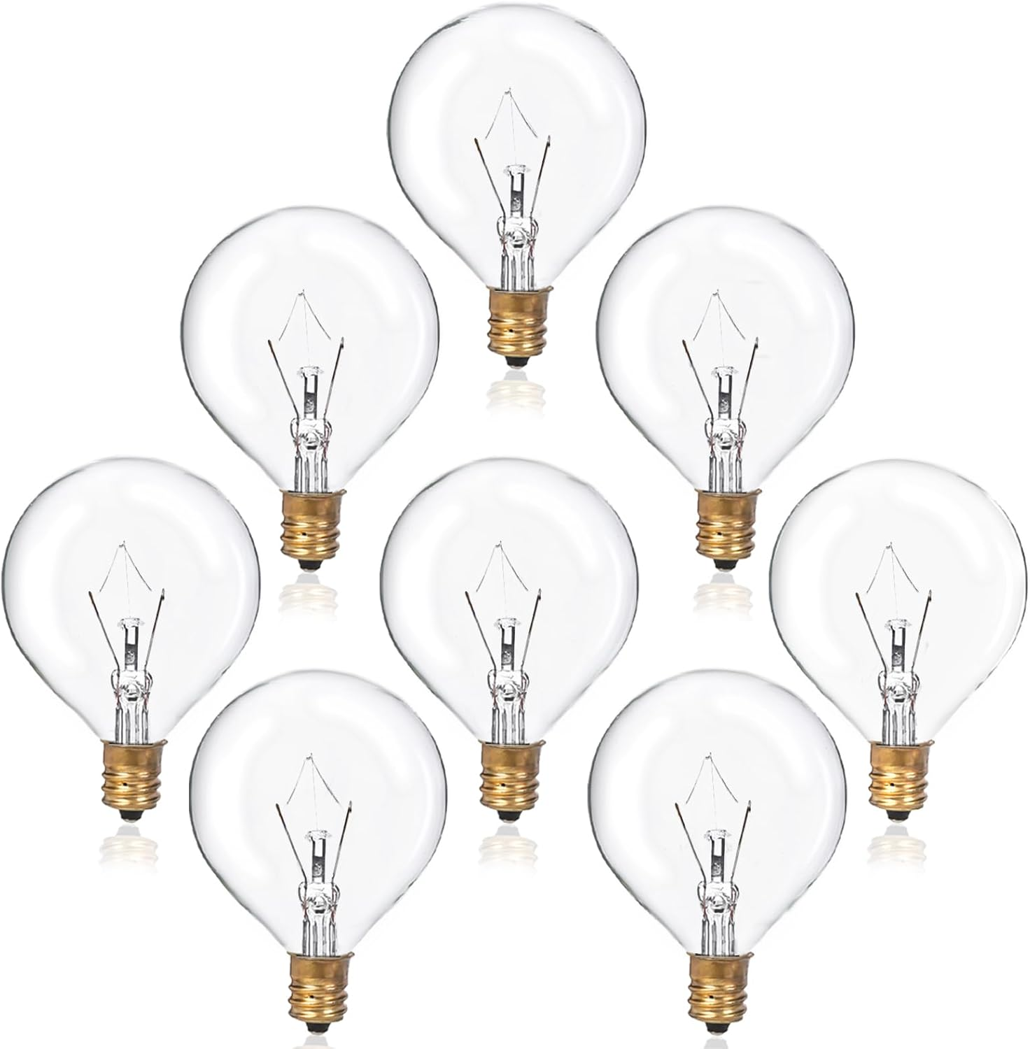 8 Pack 40 Watt Wax Warmer Bulbs Replacement Light Bulb for Full Size Scentsy Warmer 120V G50 E12 Incandescent Standard Base for Indoor Outdoor Patio String Lights
