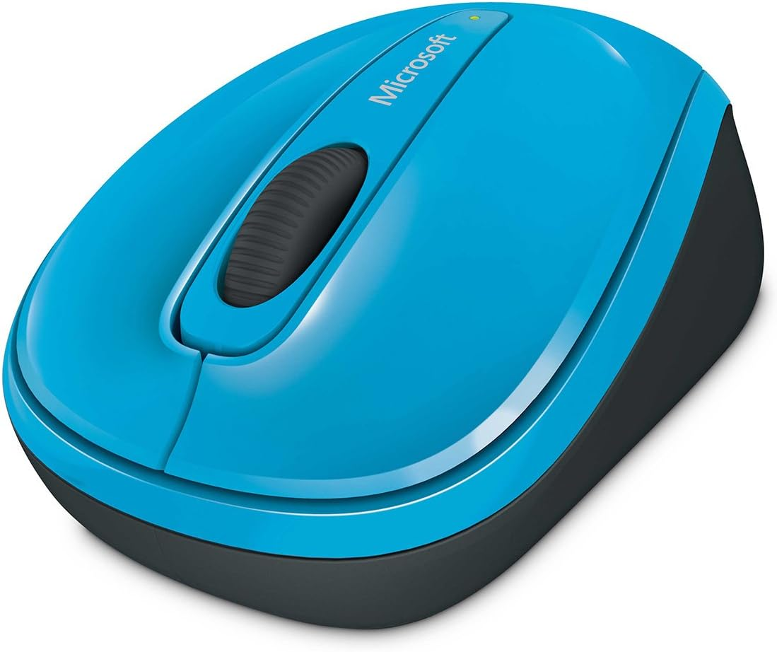 Microsoft Wireless Mobile Mouse 3500, Cyan Blue Gloss - Comfortable Ambidextrous