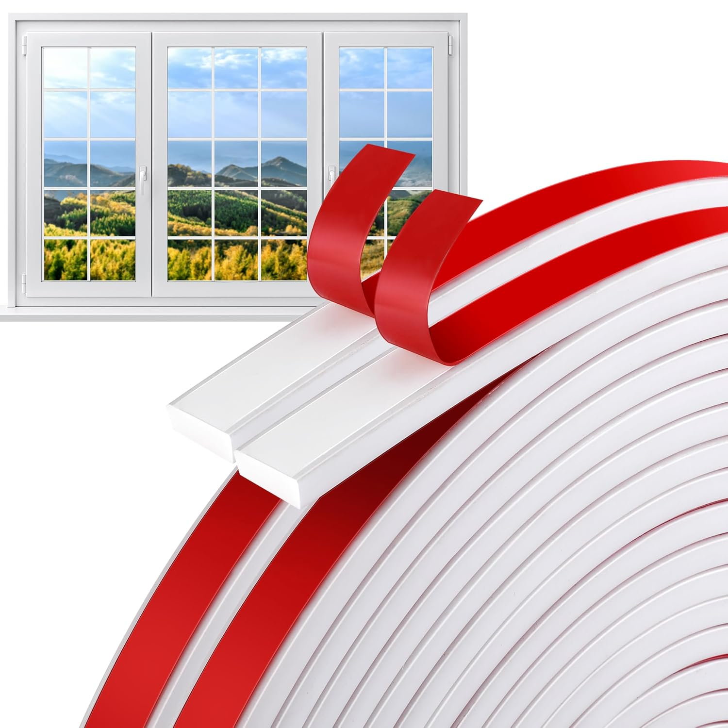 DECOHS 66 Ft Window Grille Inserts Grid Kit- TPE Self-Adhesive Peel and Stick Trim Molding- Flexible Moulding Trim Grid Inserts for Windows Door Frames Home Decoration