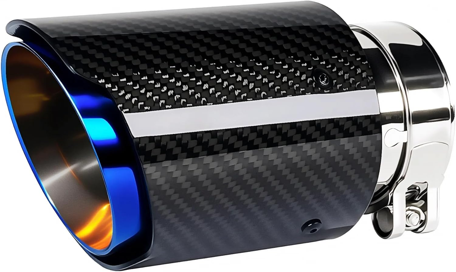 3-Inch Inlet 4-Inch Outlet Car Exhaust Tips 74-76 Mm OD Carbon Fiber Tailpip