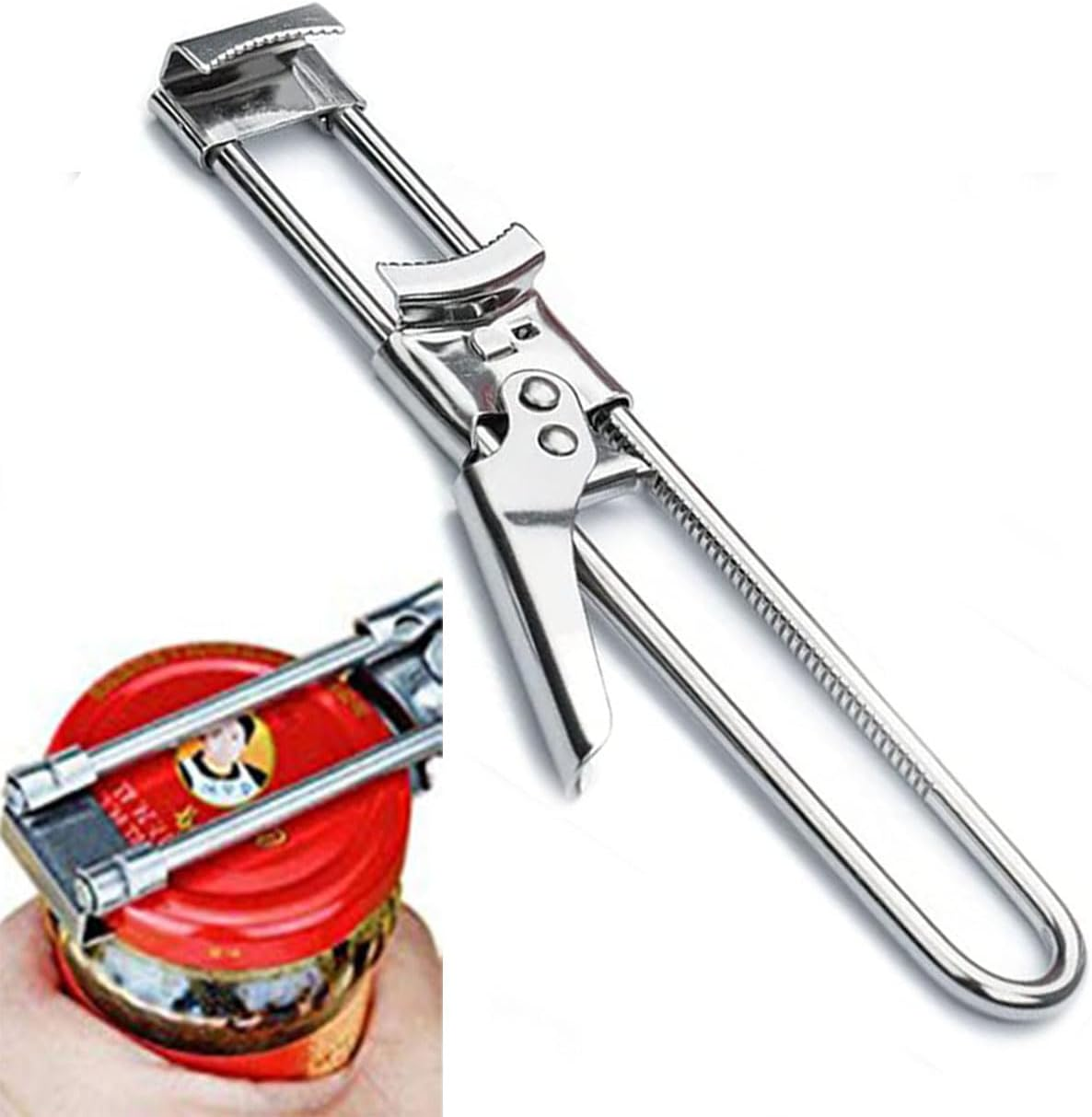Master Jar & Bottle Opener, Adjustable Stainless Steel Lid Gripper Tool