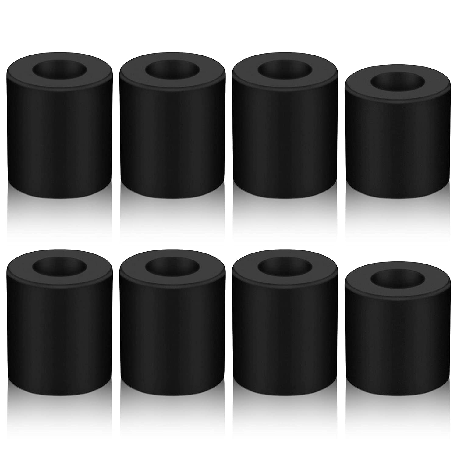 8 Pcs 3D Printer Heatbed Parts Silicone Leveling Solid Bed Mount Stable Hotbed Heat Resistant Buffer Compatible with CR-10 Ender 3 Bottom Connect (Black,0.63 Inch, 0.7 Inch)