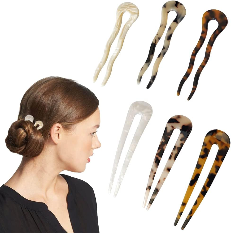3 Pack U-Shaped Hair Pins French Hair Pin Bun Hair Sticks Chignon Gold Hair P... - Picture 10 of 14