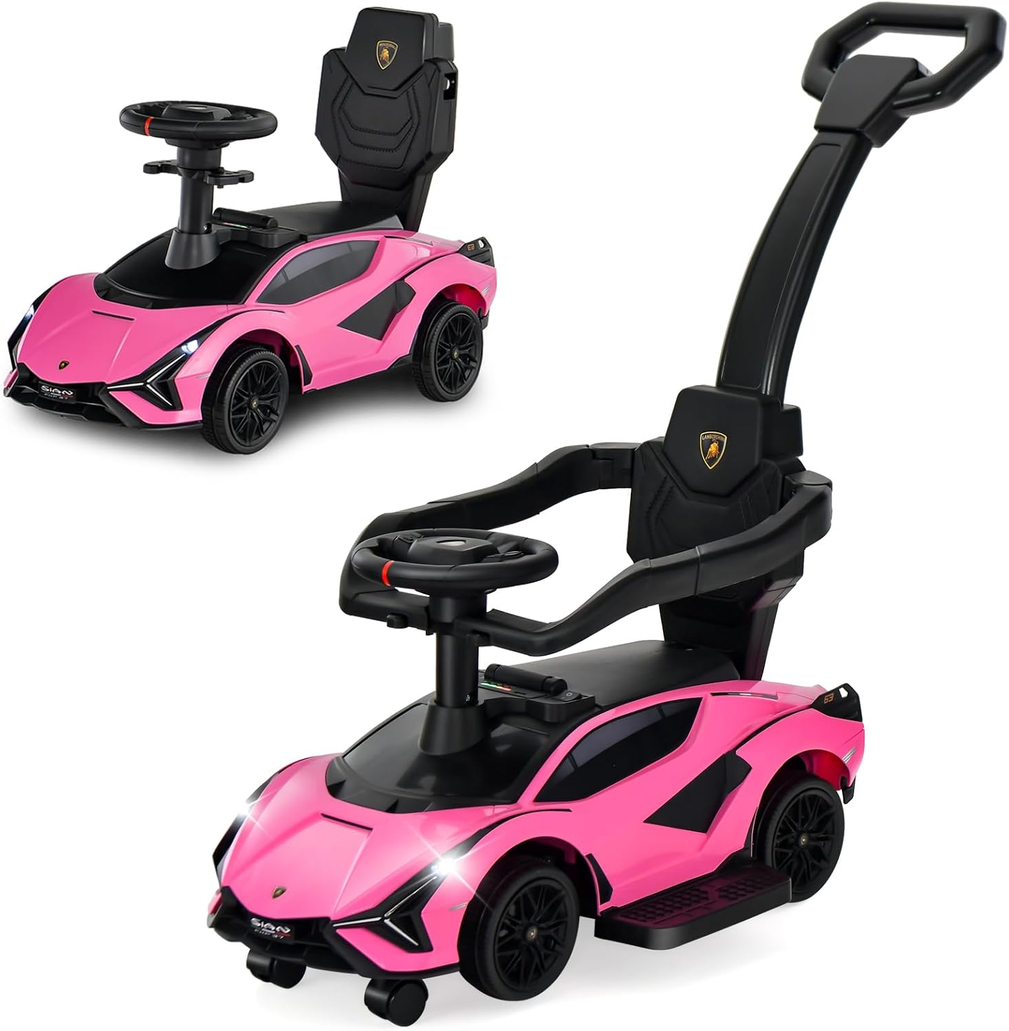 3 in 1 Ride on Push Car, Licensed Lamborghini SIAN