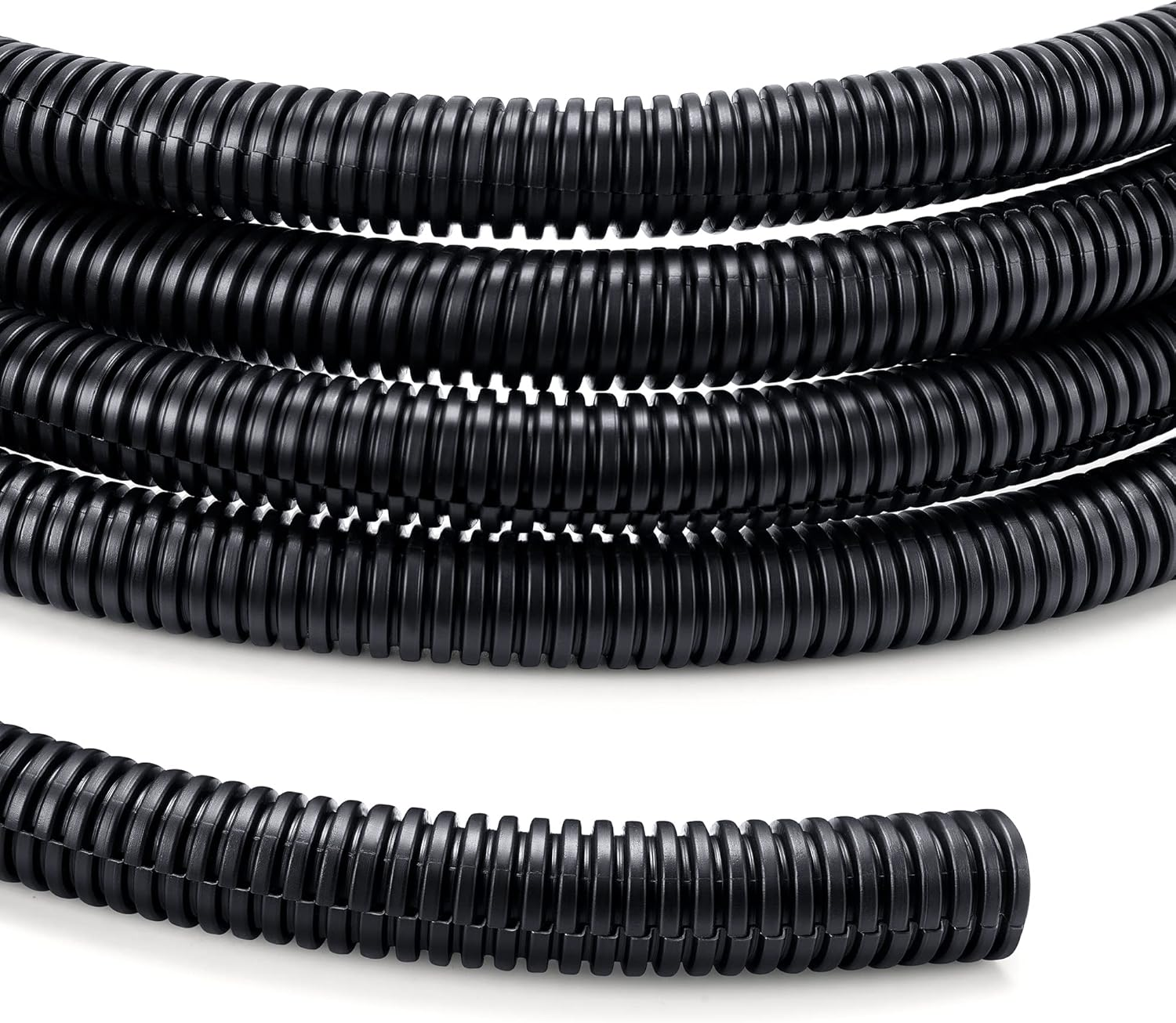 Wire Loom 1/2 inch 10ft, Split Loom, Cord Protectors from Pets, Wire Protector Tubing, Flexible Wire Conduit, Electrical Cord Cover for Automotive, Black