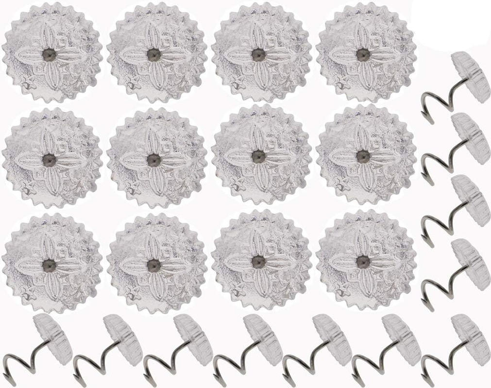 50 Pcs Clear Heads Screw Nail Twist Pins Headliners Upholstery for Slipcovers Chair Couch Furniture Car Slip Covers Bedskirt Fixed Blankets Sofa Sets 0.6 Inch (50 Pcs)