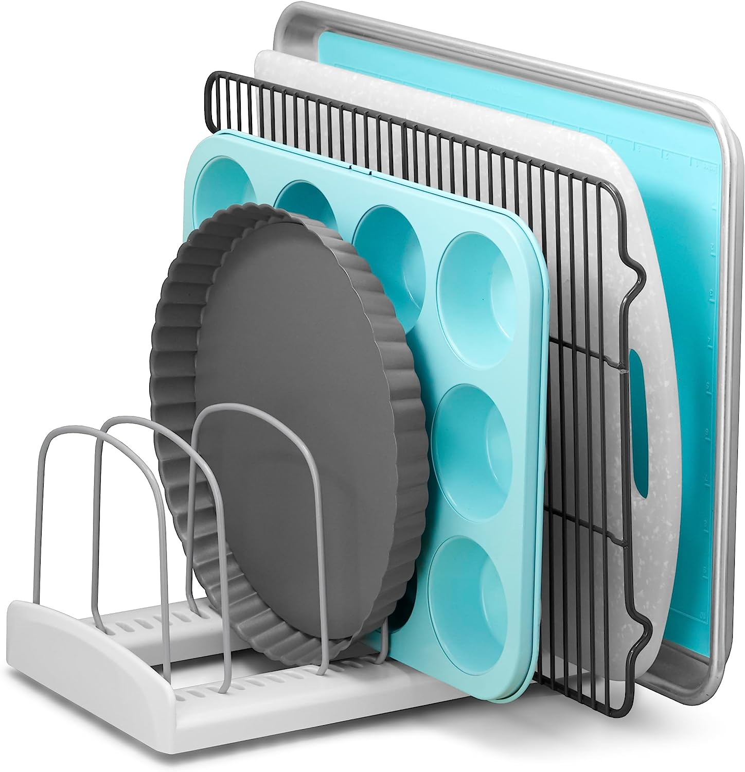 Organizador Rejilla Ajustable Bandejas Galletas Horno Cocina Armario Blanco
