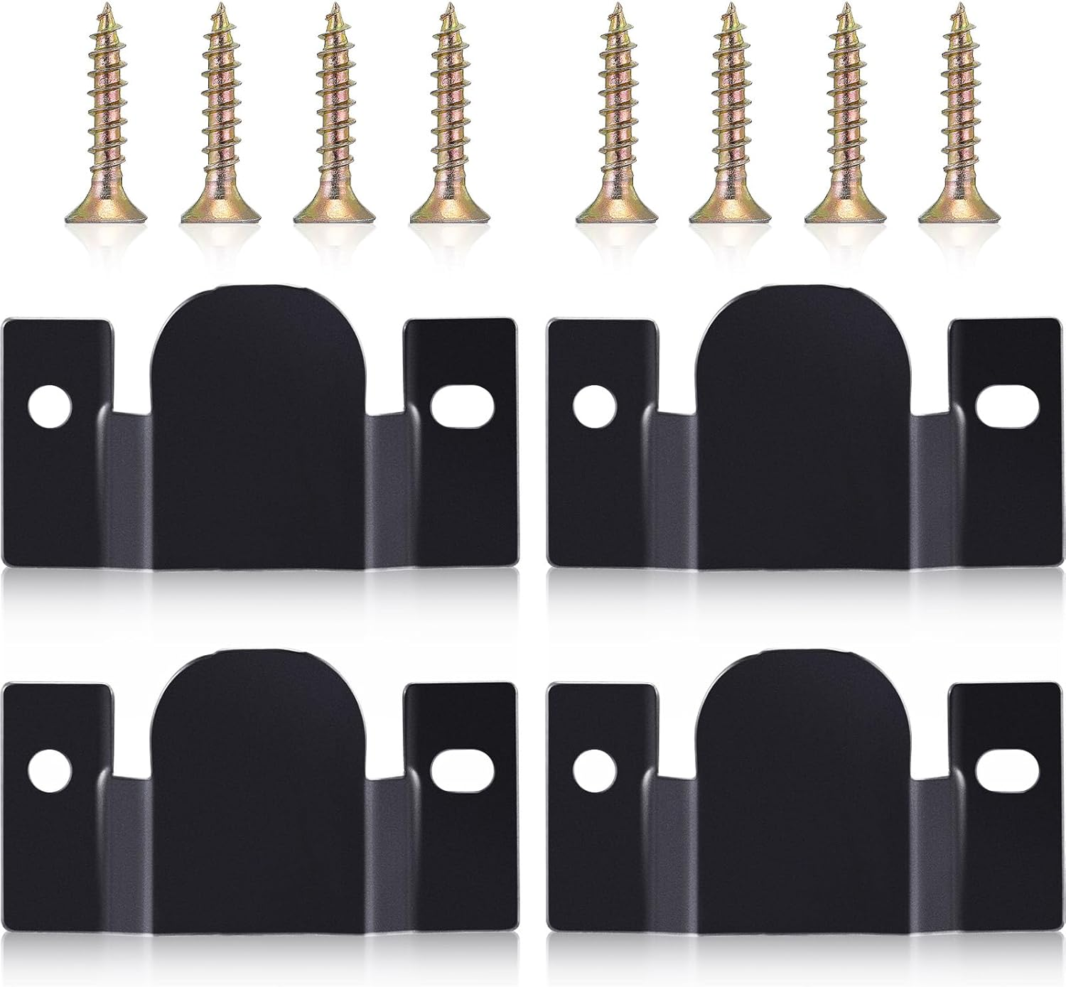 Mudder 4 Pieces Universal Sectional Sofa Interlocking, Sectional Couch Connectors, Sofa Connector Bracket Sofa Clips with Screws Hardware(Black,3.54 X 1.85 Inches)