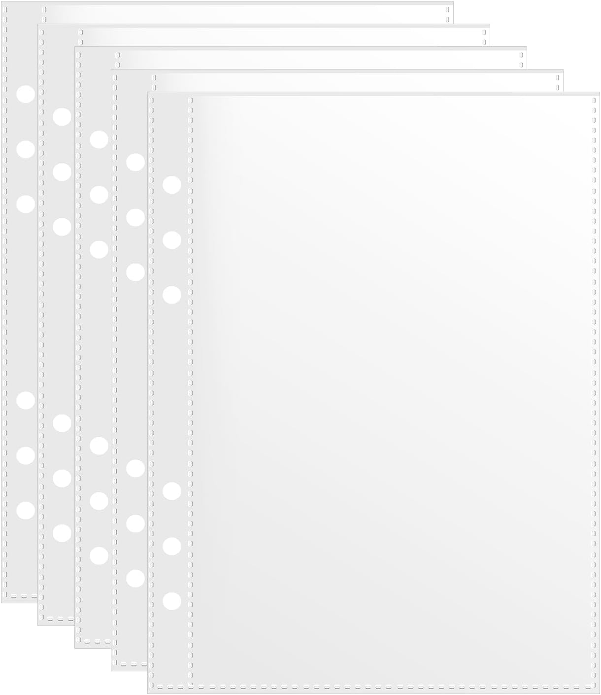 50 Pack 5X8 Clear Binder Sheets Sleeves - 6 Ring A5 Binder Inserts - Plastic Pockets for Index Cards,Photocards,Postcards,Pictures, Stickers,And Cash Organizer - 6 Hole Refill Pages Sheet Protector.