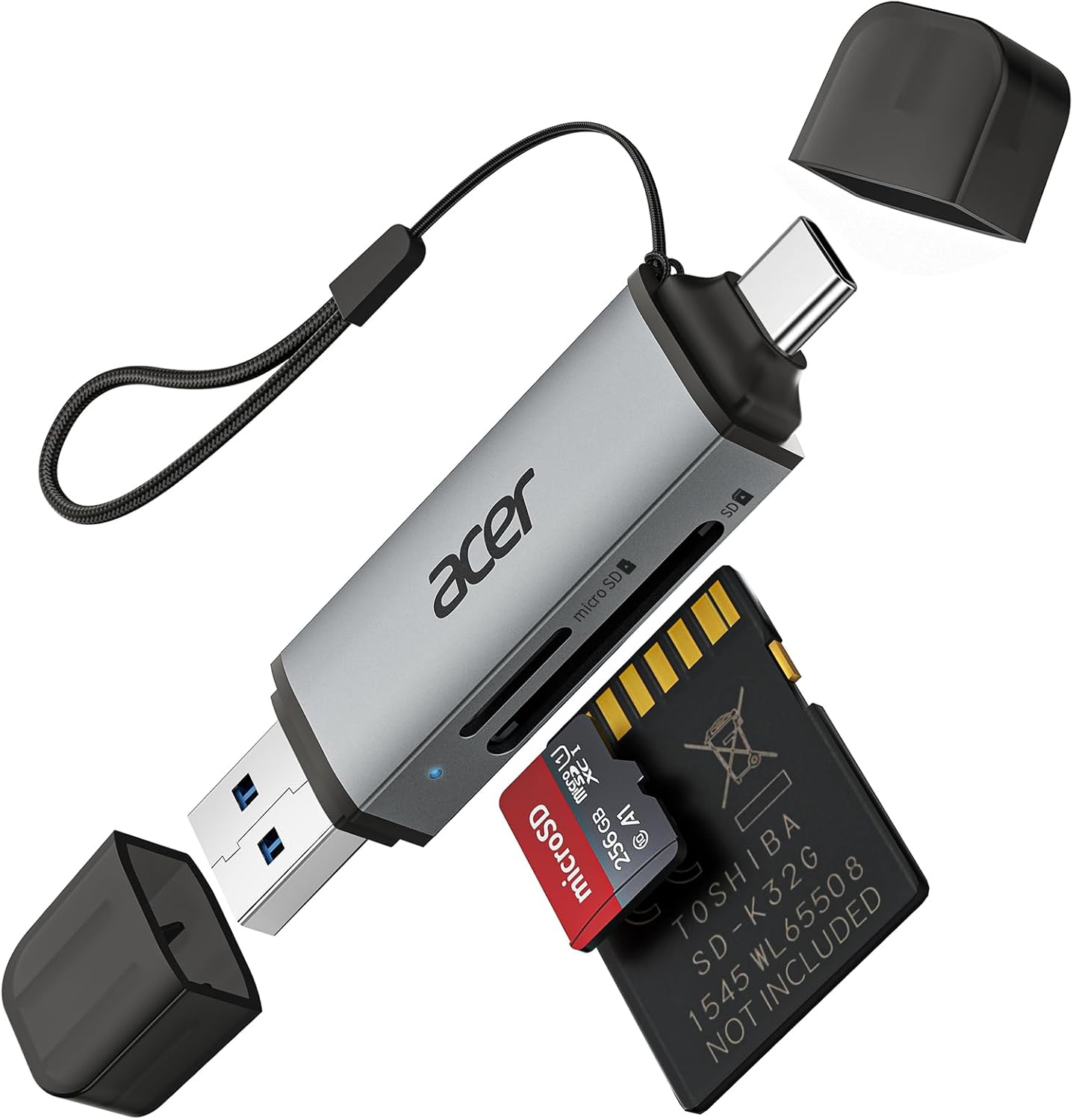 Lector de tarjetas SD USB C adaptador de doble ranura USB 3.0 tipo C a tarjeta Micro SD