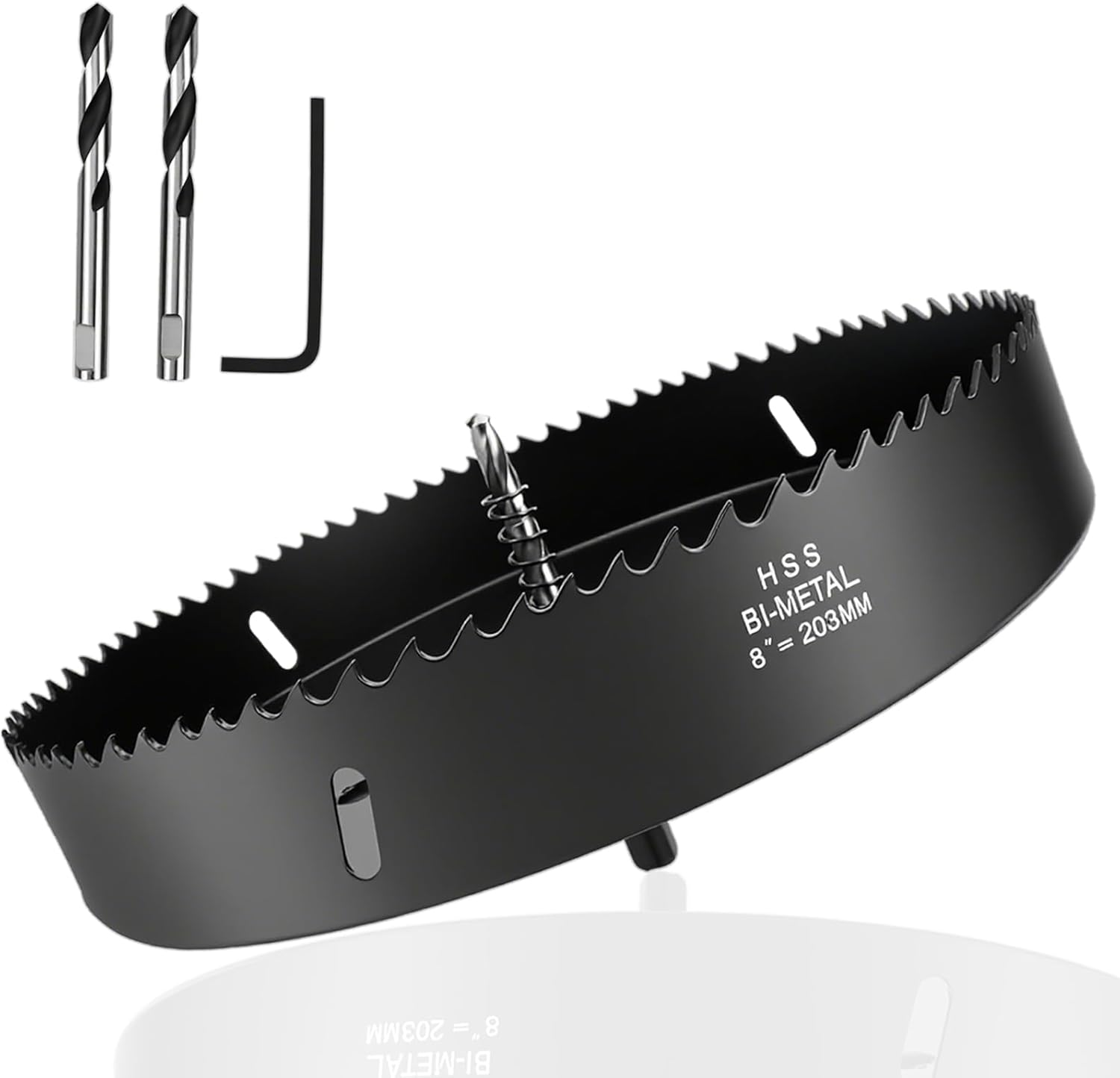 Hole Saw 8-Inch Metal Hole Saw Kit Set Bi-Metal Hole Cutter Drill Bit with Sharp Teeth for Drilling Holes in Wood, Plastic, Drywall, PVC Boards