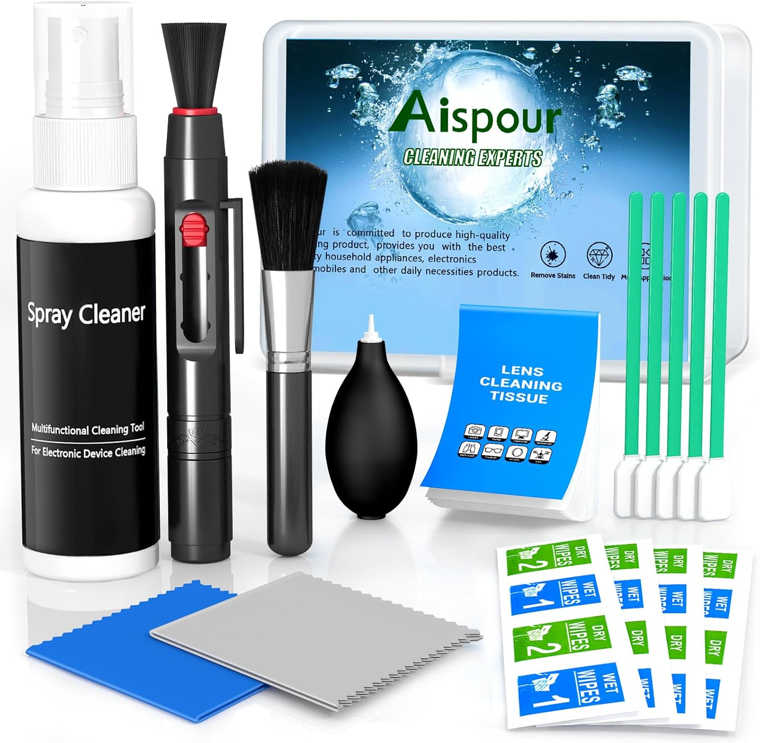 Camera Lens Cleaning Kit, 10-In-1 Camera Cleaning Kit, Camera Lens Cleaner and Camera Accessories, Includes Lens Cleaning Kit/Lens Cleaner/Lens Cleaning Pen/Soft Brush
