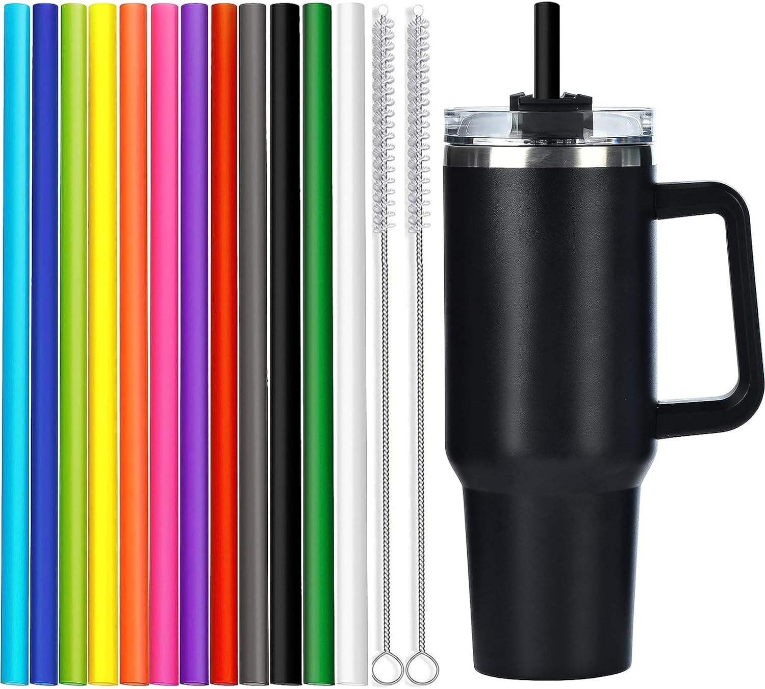 12 Pack Color Replacement Straws for Stanley 40 oz 30 oz Tumbler 12 in Long NEW
