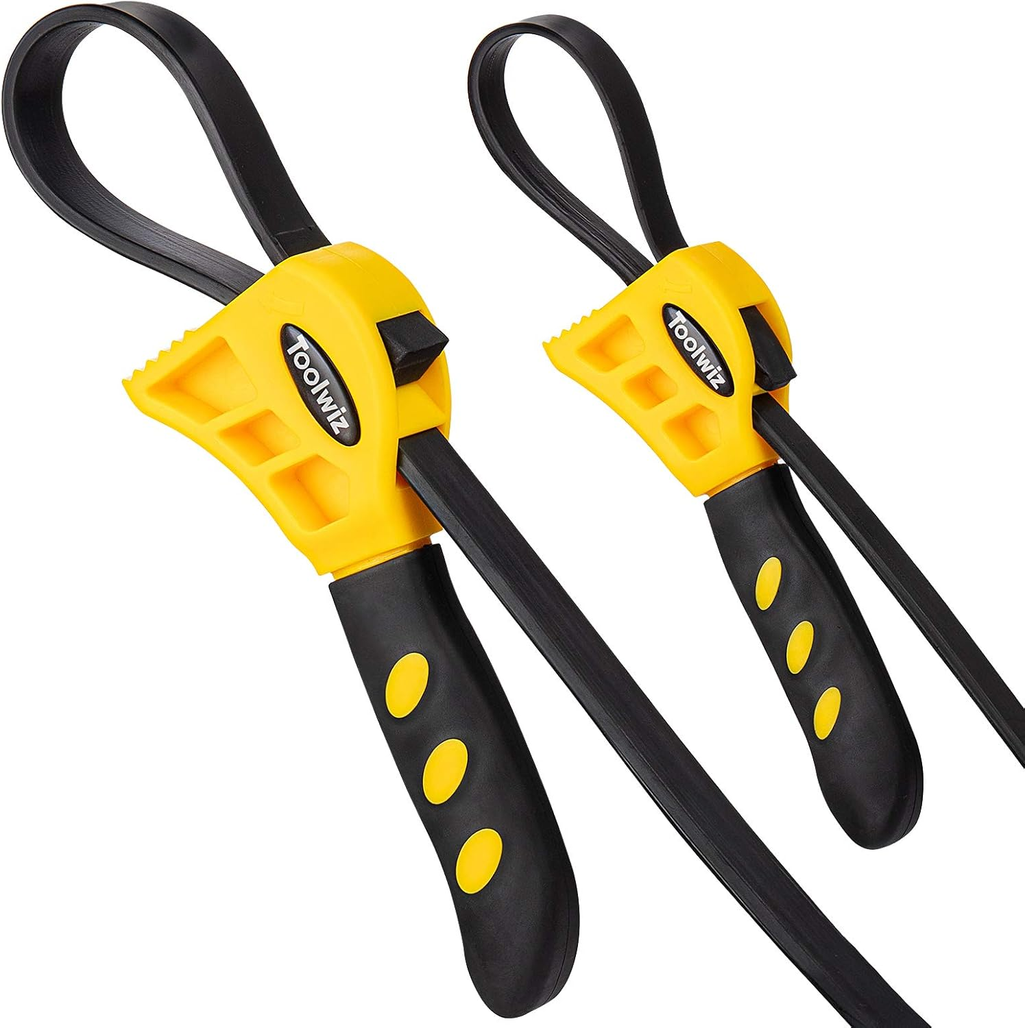Strap Wrench Set, Upgrade 2pcs 24 in and 19.7 in Length Adjustable Rubber Strap Wrench Oil Filter Wrench, Reinforced Rubber Belt, Jar Opener for Weak Hands, Pipe Wrench for Plumbers
