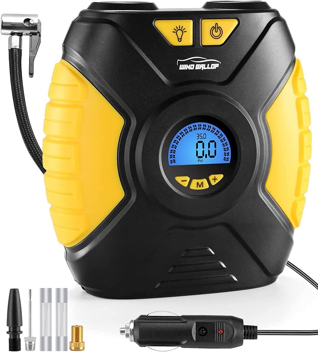 Compressore D'Aria Portatile Wireless: Pompa Pneumatici 150 PSI Con Batteria 7800 MAh, Display LED E Spegnimento Automatico