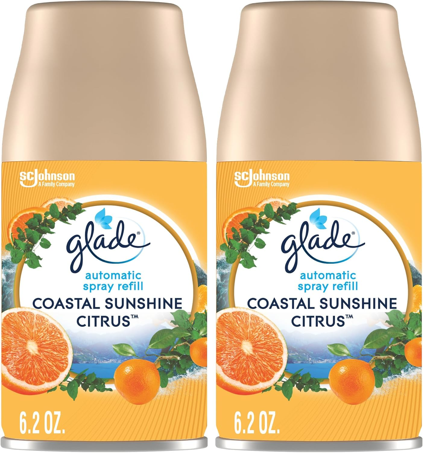 Glade Automatic Spray Refills, Air Freshener, Coastal Sunshine Citrus, 6.2 Oz, 2 Count