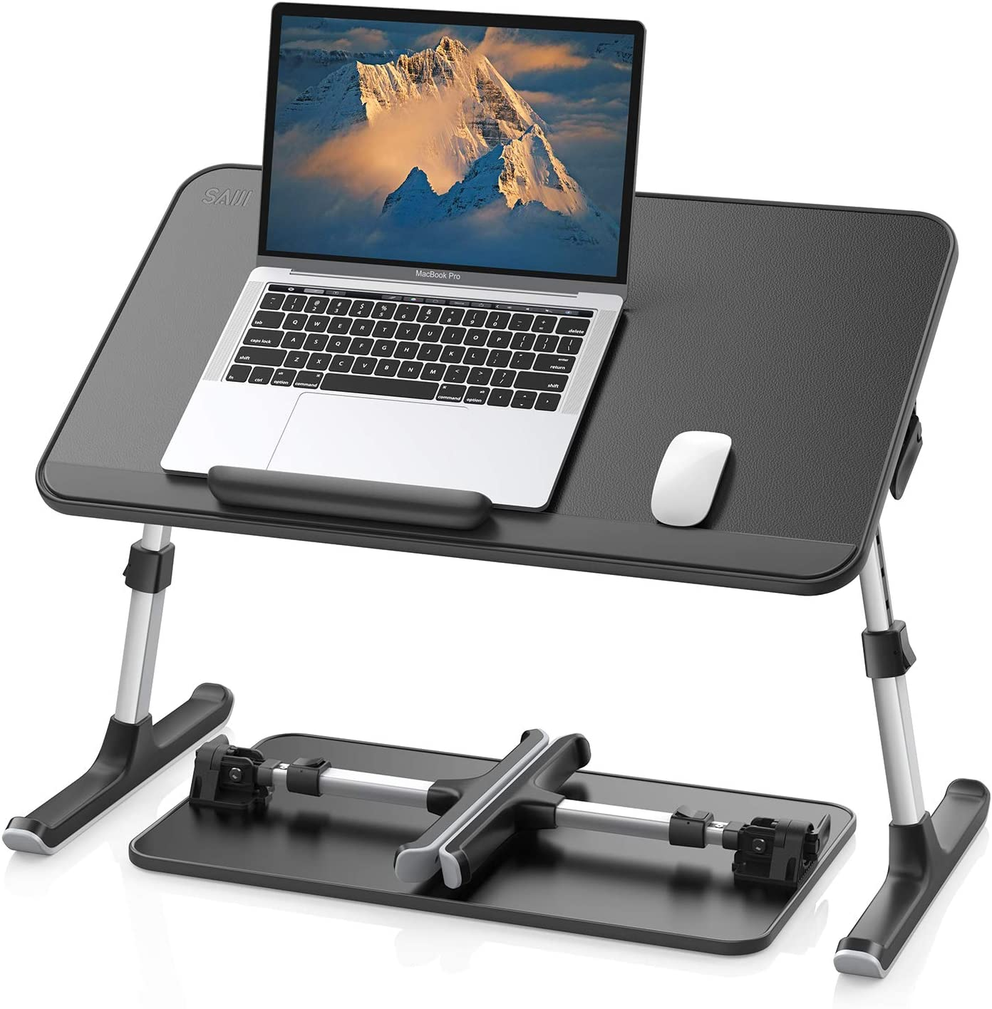 Leather Lap Desk Laptop Bed Tray Table, Adjustable Laptop Stand for Bed, Portable Lightweight Standing Desk for Writing Eating Reading Couch Sofa Floor for Adults Kids (20.5