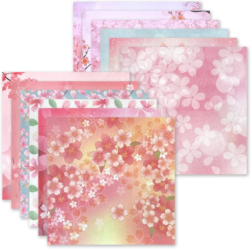 Origami 6x6 Paper Kit - 50 Sheets, 12 Colors, Double-Sided Traditional Patterns