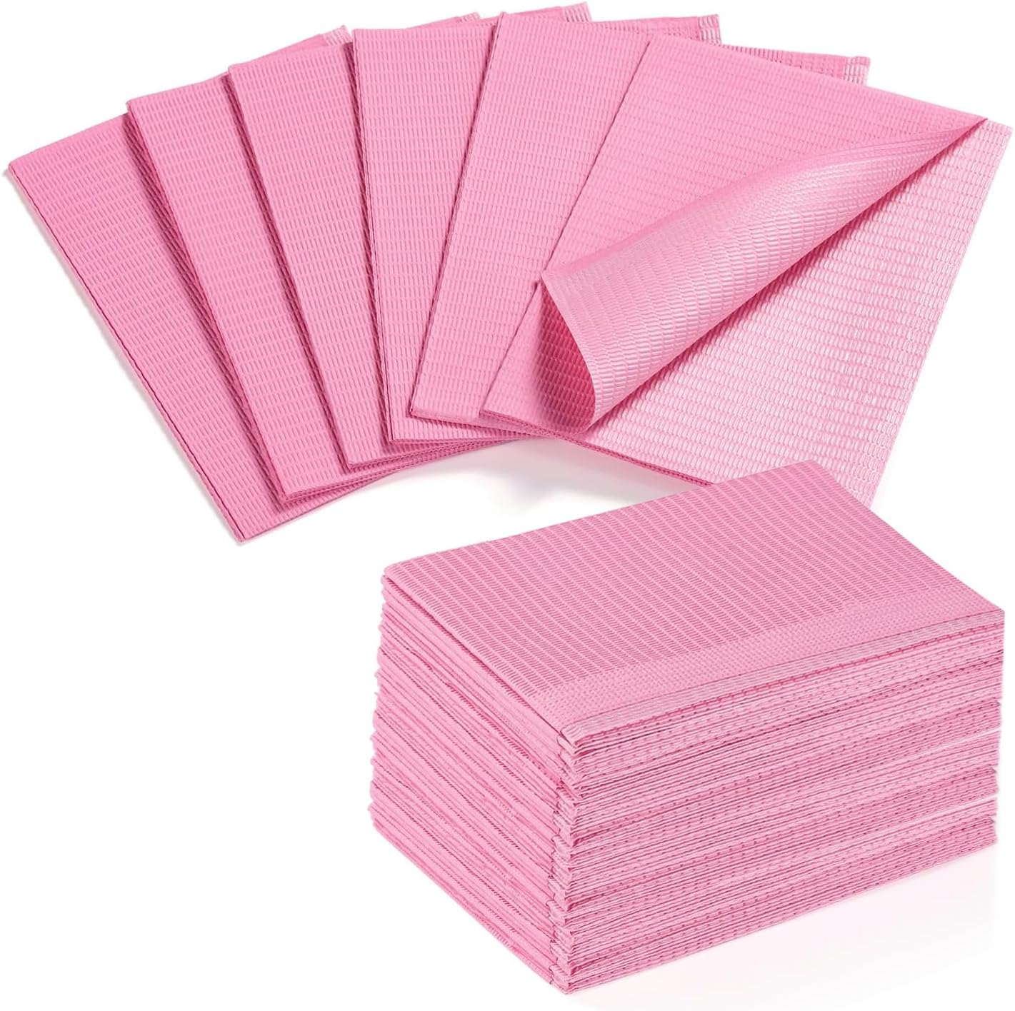 50 Pcs Pink Disposable Nail Mats, 18"X13" Waterproof