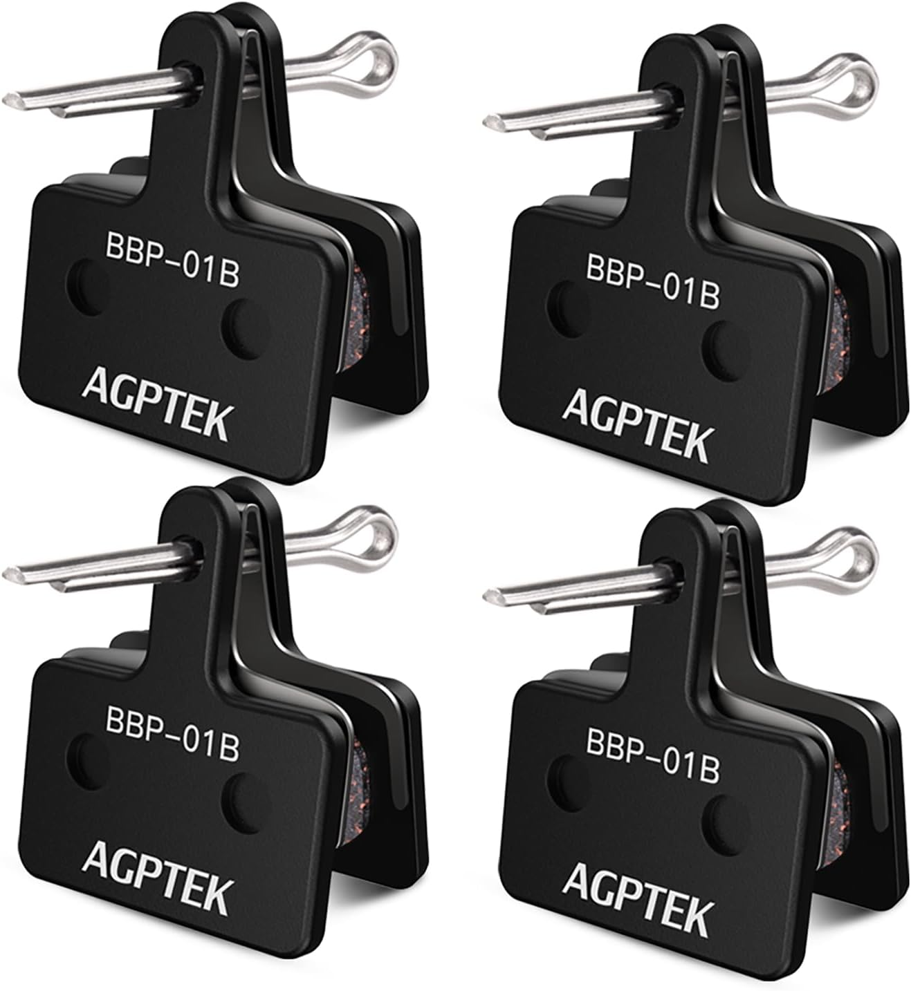 Bike Brake Pads, High-Performance Brake Pads, Disc Brake Pads & Spring (Semi-Metallic) for Mountain Bike Disc Brakes, 4 Pairs Bike Pads, Compatible with TRP Tektro Shimano Deore Br