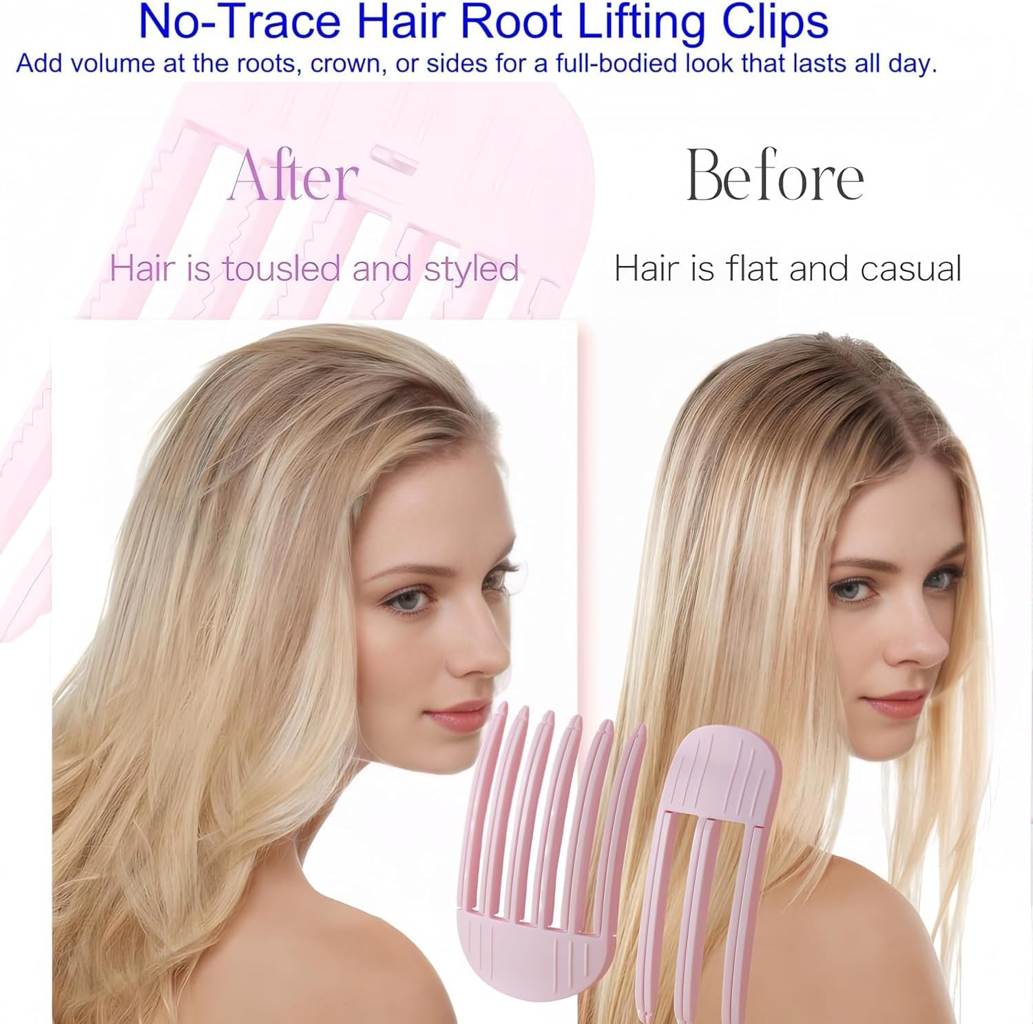 2Pcs Hair Root Lifting Combs Set,Wind Shaping Styling Combs for Fluffy Bangs,... - Picture 6 of 14