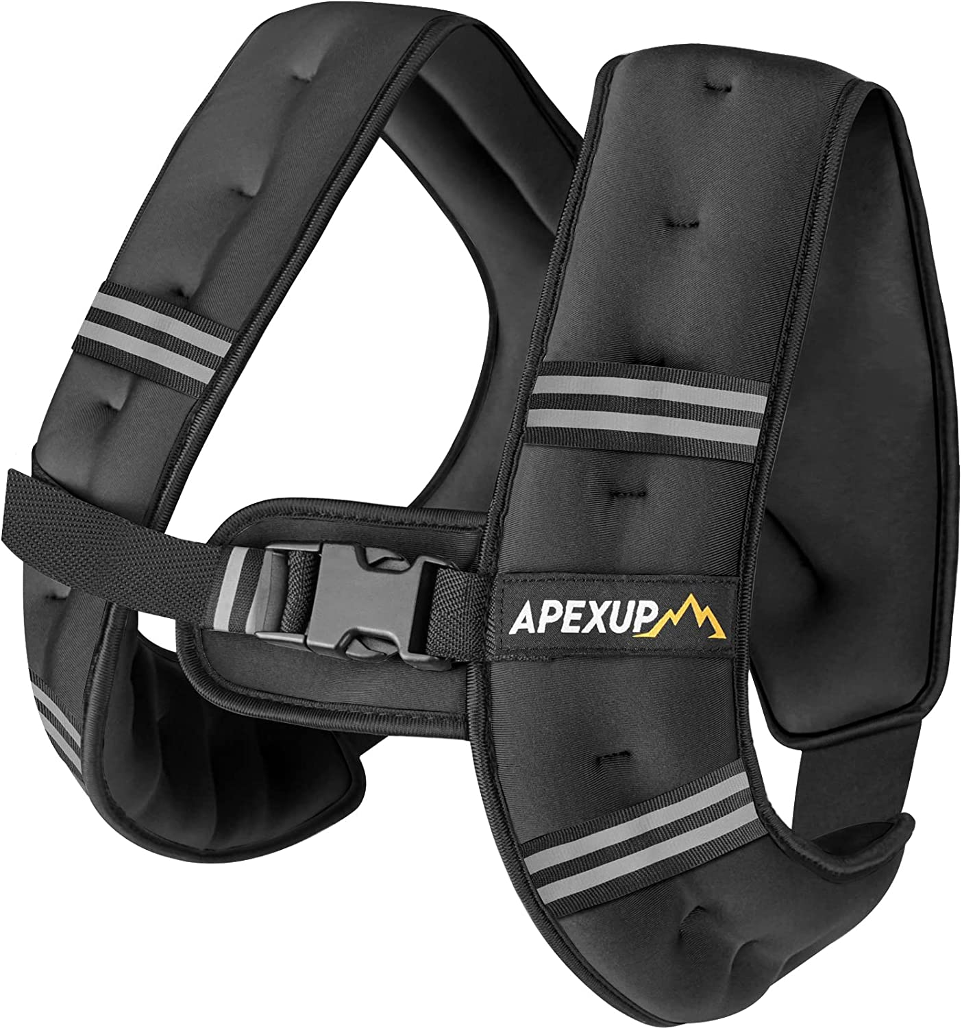 Weighted Vest with 5Lbs/10Lbs/15Lbs/20Lbs/25Lbs/30Lbs Weights and Reflective Stripe, Weight Vest Men Women for Workout, Strength Training, Running
