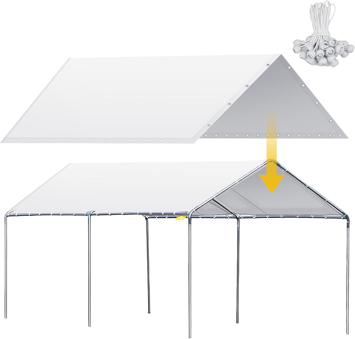 10 x 20 ft Heavy Duty Carport Canopy Waterproof Garage Car Shelter Tarp Tent