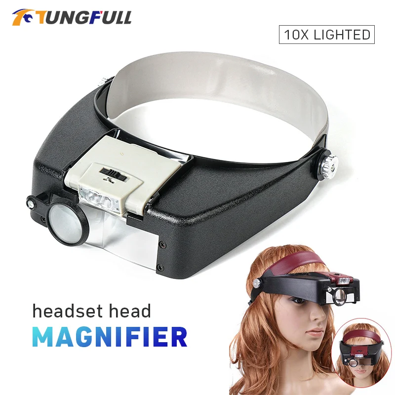 Glasses Loupe Wearing Style With Led Light Magnifier Magnifying Glasses Loupe Glasses Magnifier With Led Reading Repair