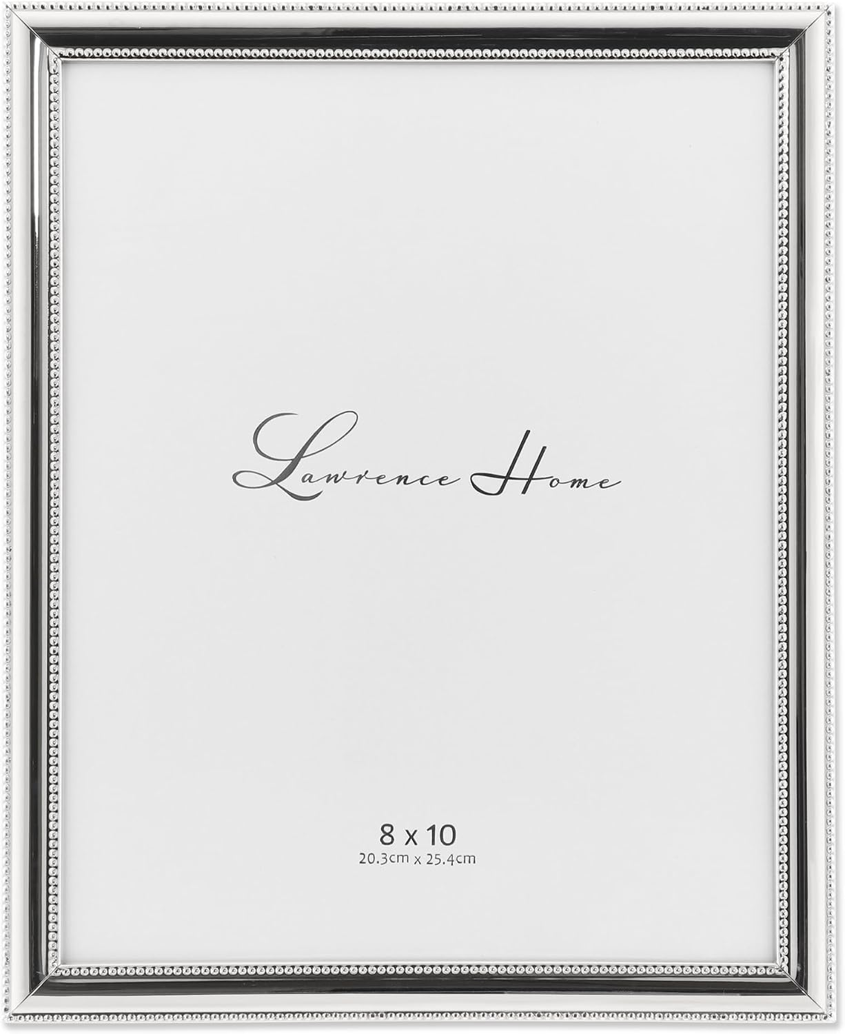 510780 8X10 Metal Picture Frame Silver-Plate with Delicate Beading