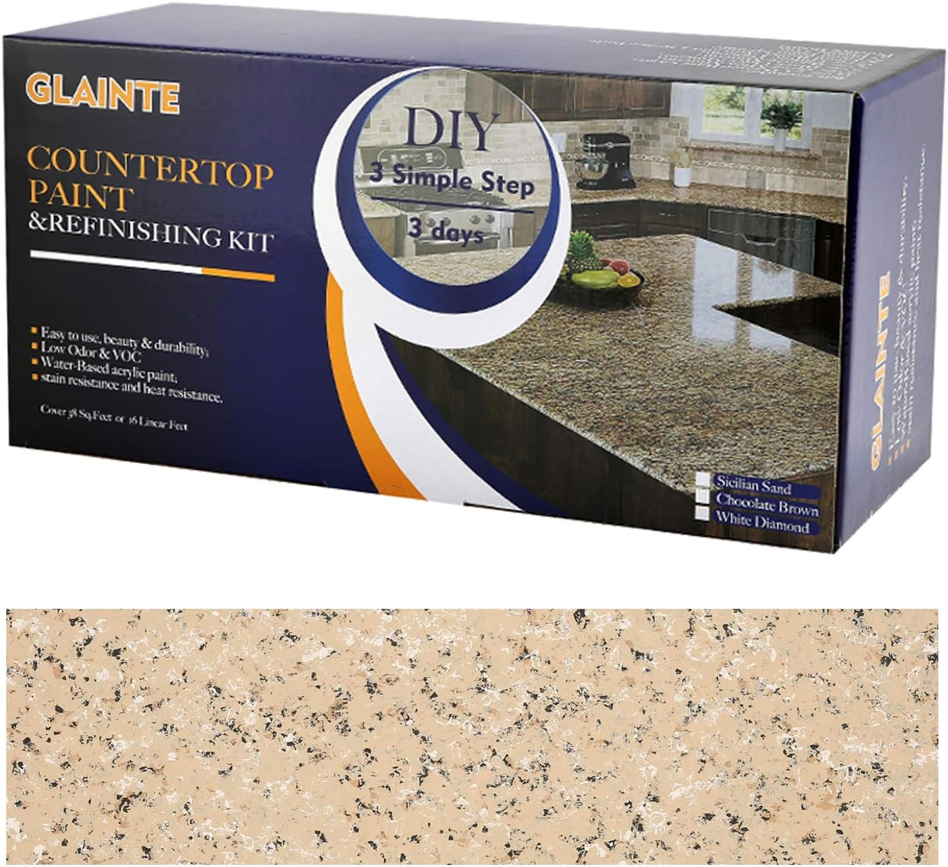 Granite Countertop Paint Kit - Sand Counter Top Refinishing Kit for Kitchen Bathroom