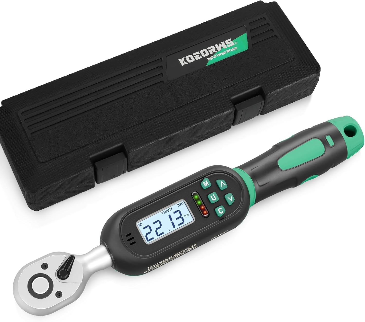 1/4 Inch Drive Digital Torque Wrench, 1.11-22.13Ft.Lb/1.5-30N.M, Small Electronic Torque Wrench with Preset Value, Buzzer & LED Indicator, ±2% Accuracy Torque Wrench for Bike, Bicycle
