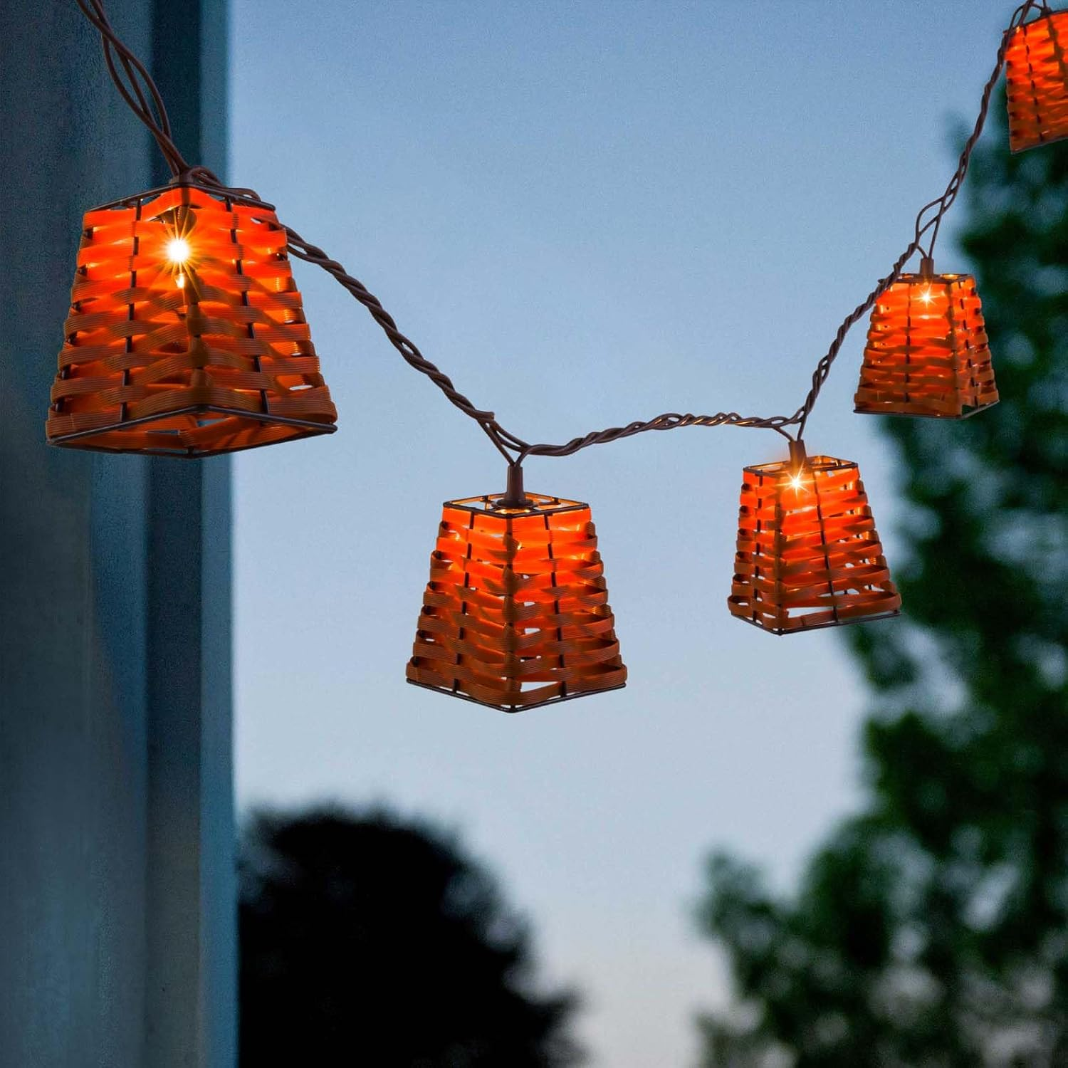 Outdoor-String -Boho Lantern 5Ft,With Built-In 10 Mini Incandescent