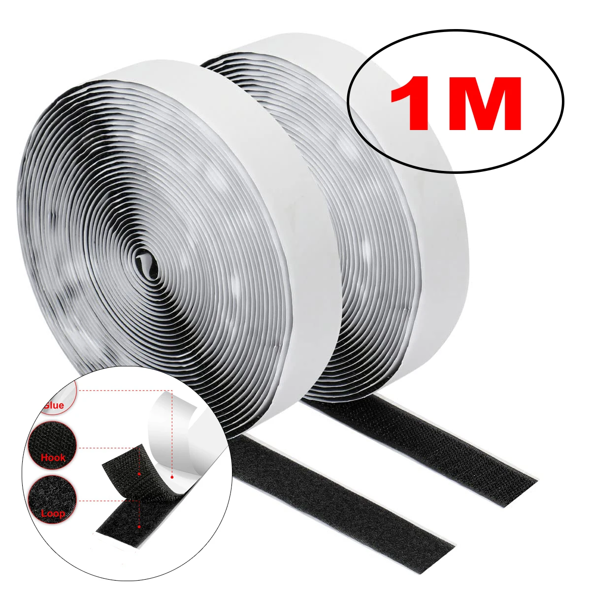 1M To 10M Heavy Duty Self Adhesive Hook & Loop Tape Strong Sticky Style Fastener