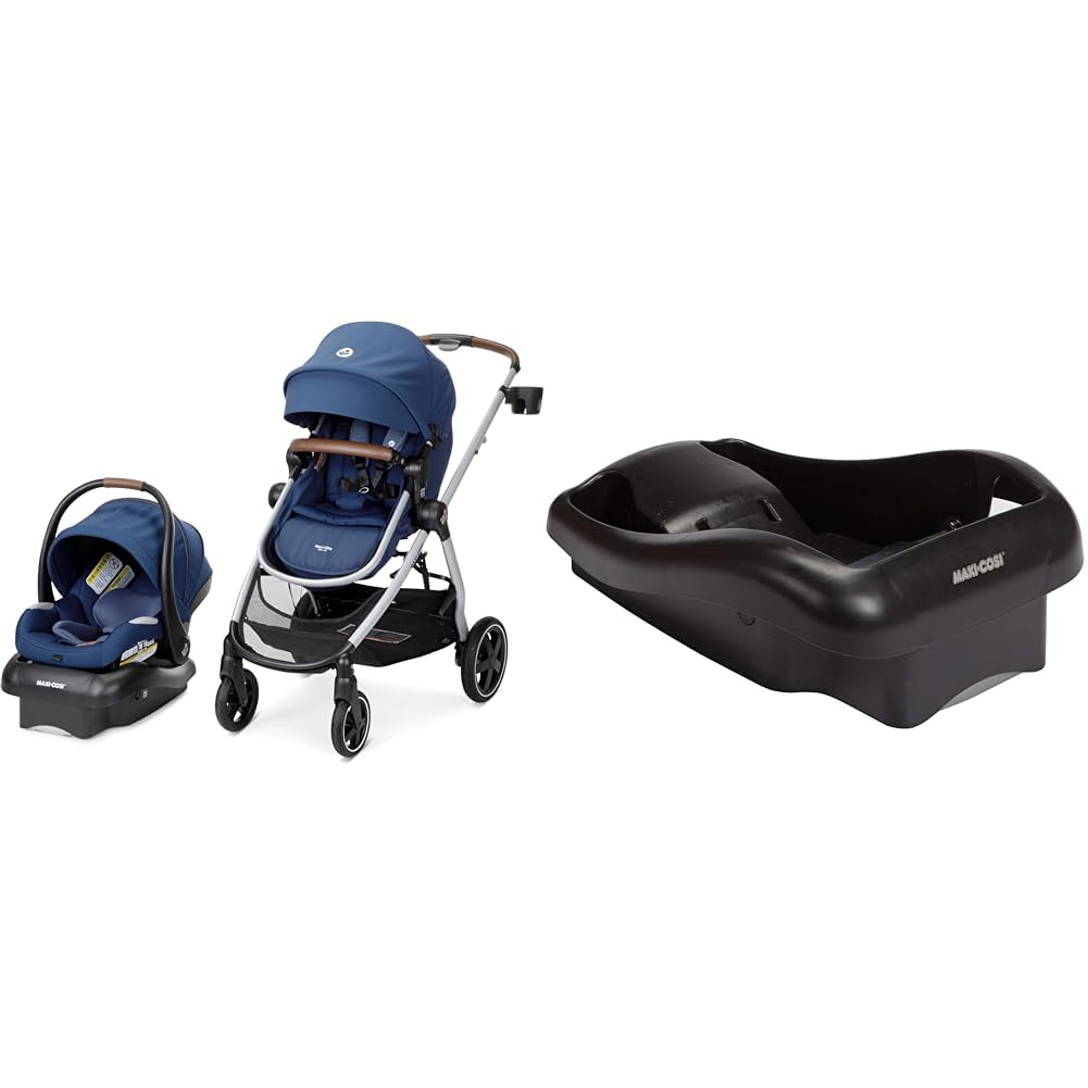 Zelia² Luxe 5-In-1 Modular Travel System, Choose between 5 Modes of Use & Mico 30 Stand-Alone Additional Infant Car Seat Base, Black, One Size