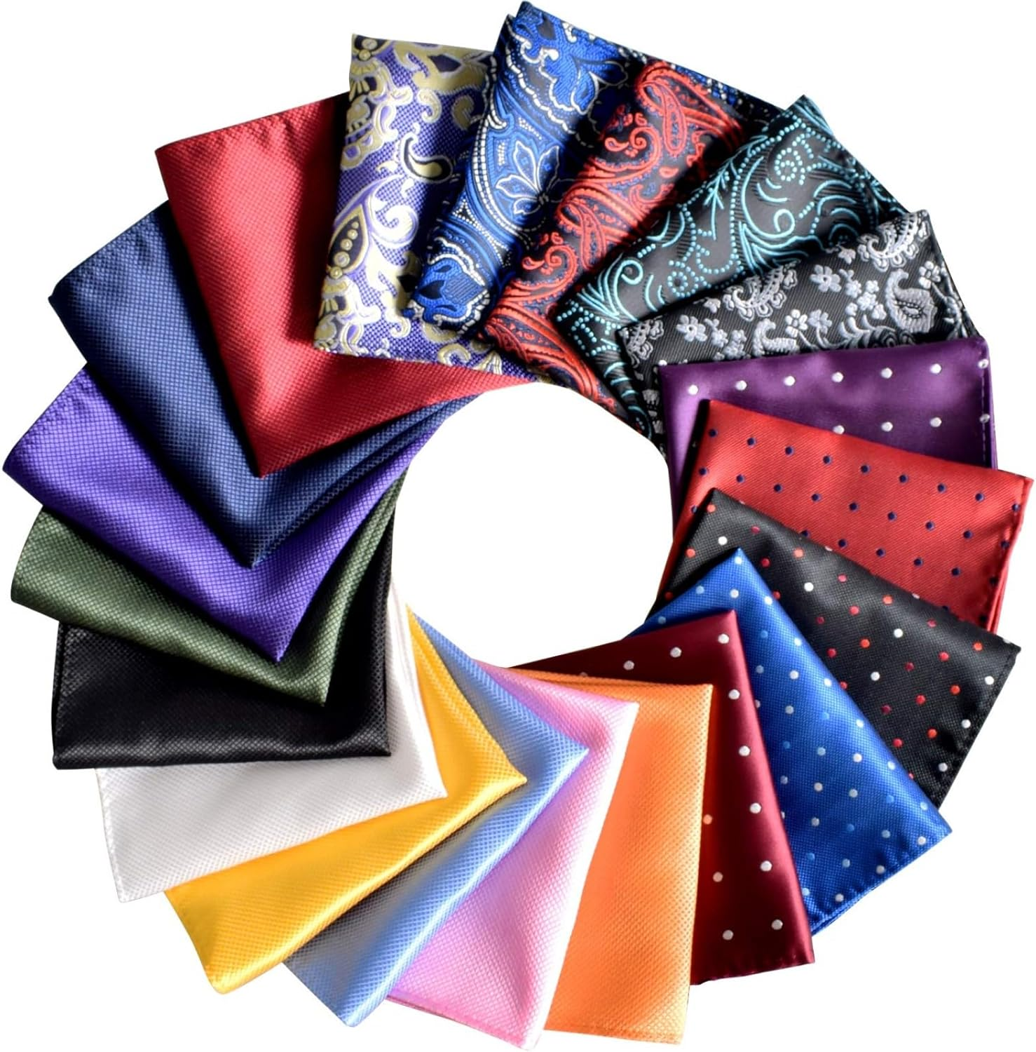 Pocket Squares for Men 20 Pack Mens Pocket Squares Handkerchiefs Set Assorted Colors with Box