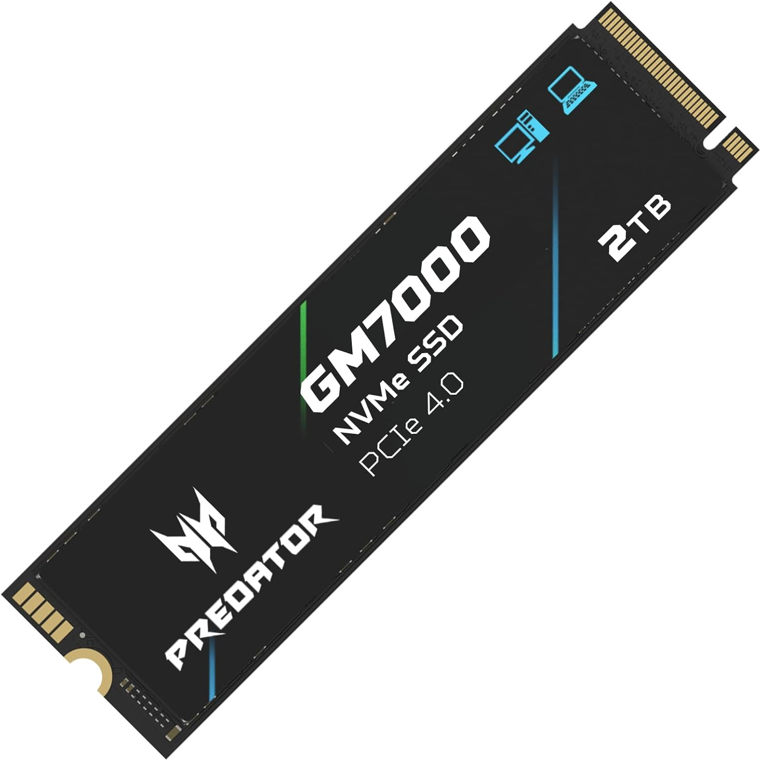 Predator M.2 SSD 2TB GM7000 with DRAM Cache Nvme 1.4 2280 Pcie Gen4×4 Ultra High Speed (Maximum Read: 7400Mb/S, Max Write: 6700Mb/S) 3D NAND TLC Internal SSD Compatible with PS5 Pro - BL.9BWWR.106