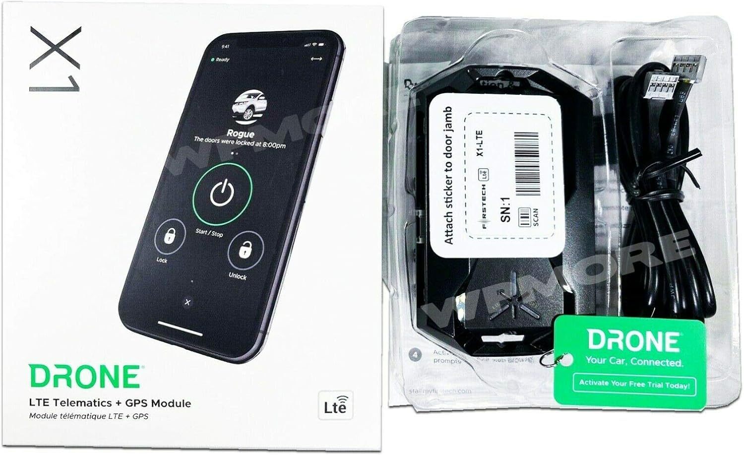 X1 LTE Module Locate and Start Your Car by Smartphone or Smartwatch with  Lanyard Bundle